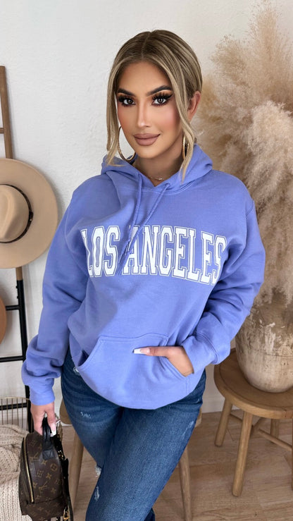 Los Angeles Over Size Hooded Sweater (Lavender)