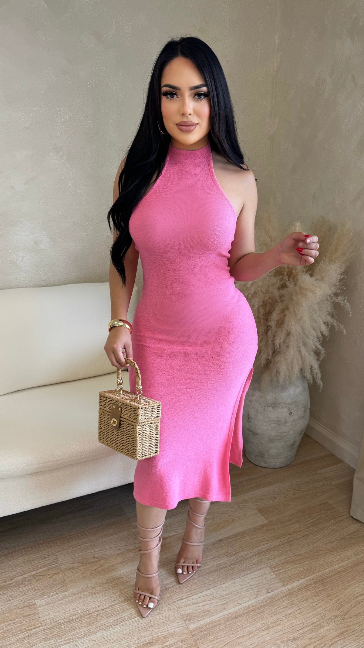 Never Upstaged Maxi Dress (Pink)