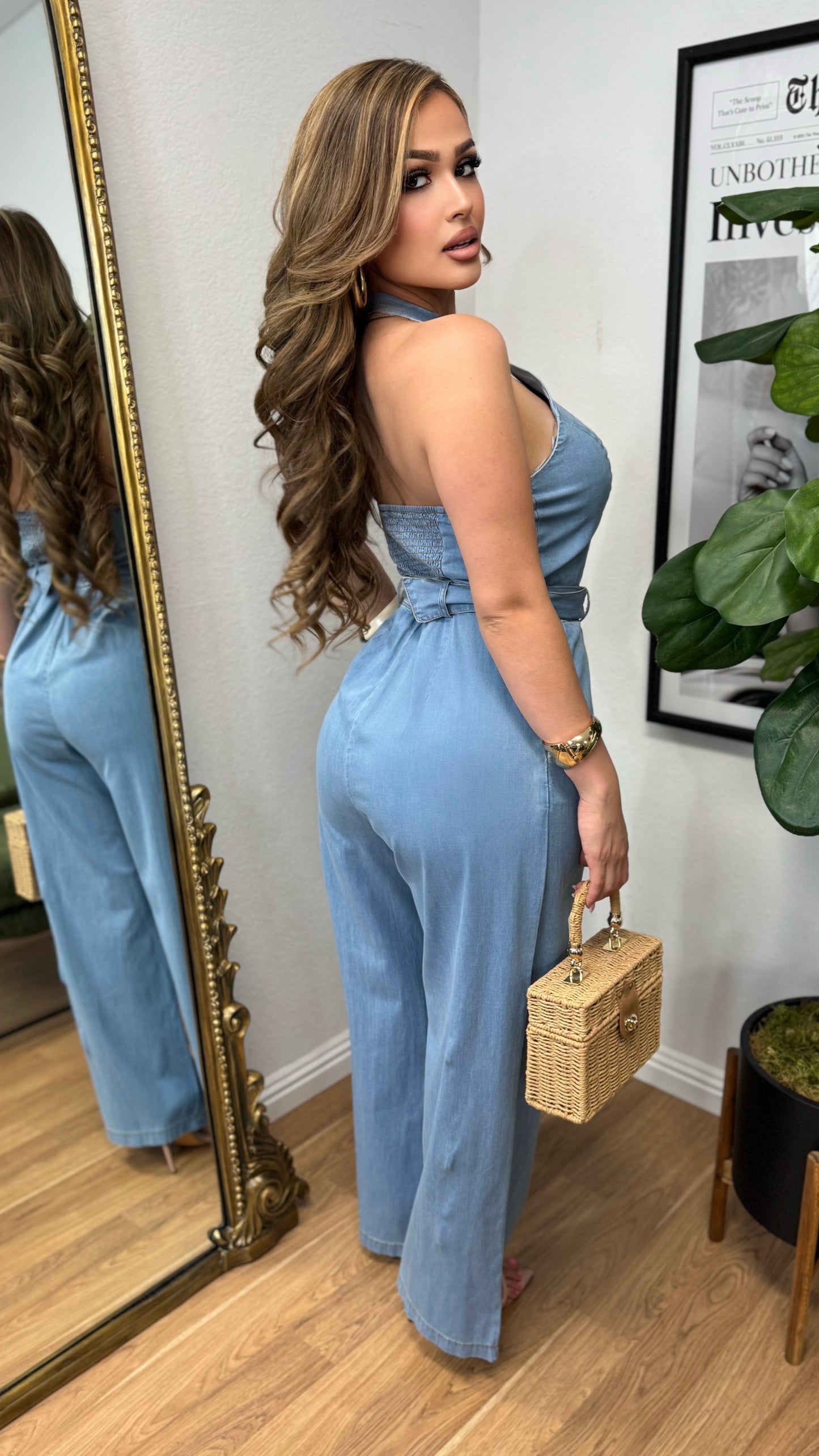 Denim Desire Light Wash Jumpsuit