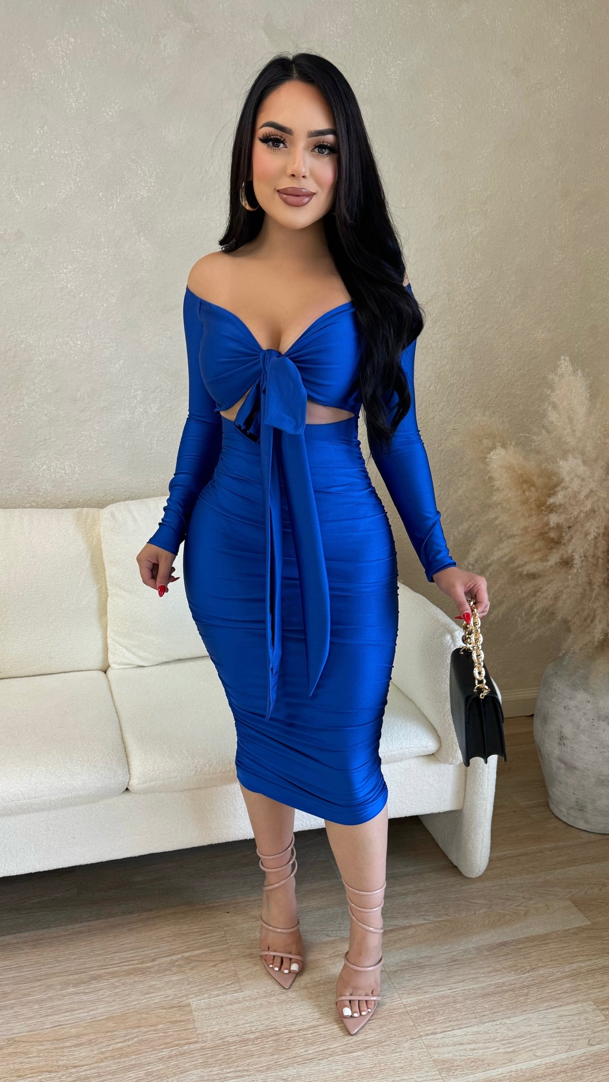 Love To Show Off Midi Dress (Royal Blue)