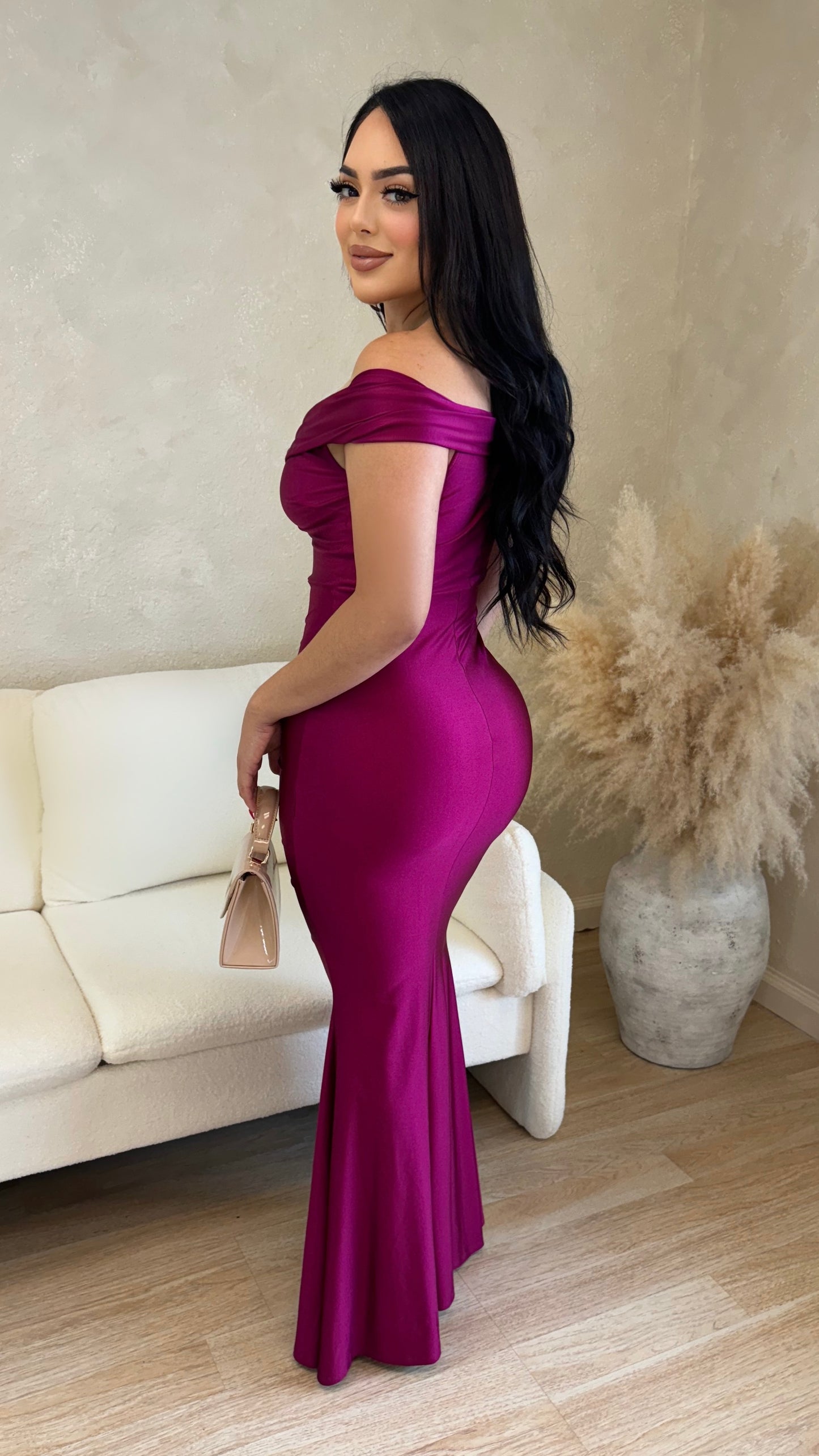 Vania Couture Maxi Dress (Magenta)