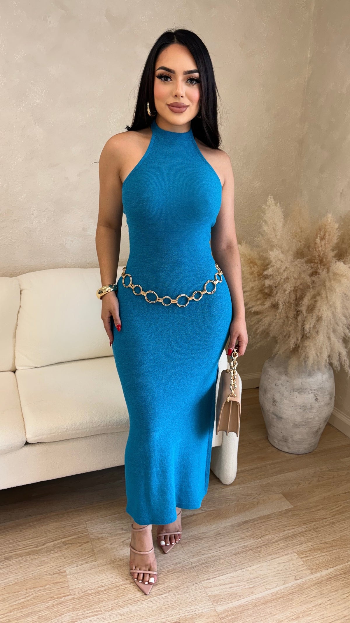 Never Upstaged Maxi Dress (Blue)