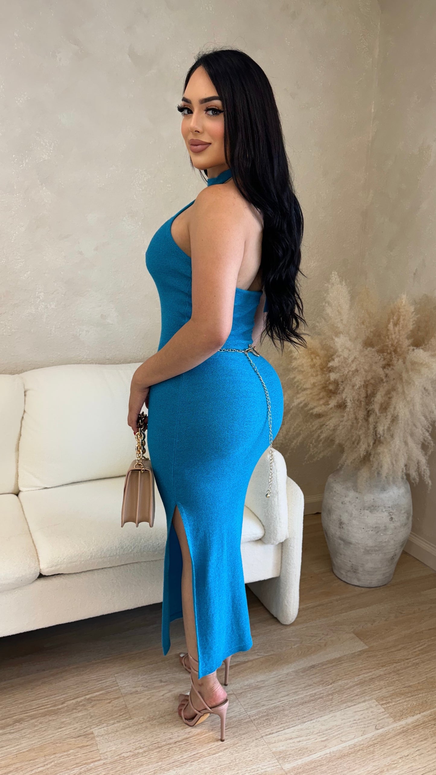 Never Upstaged Maxi Dress (Blue)