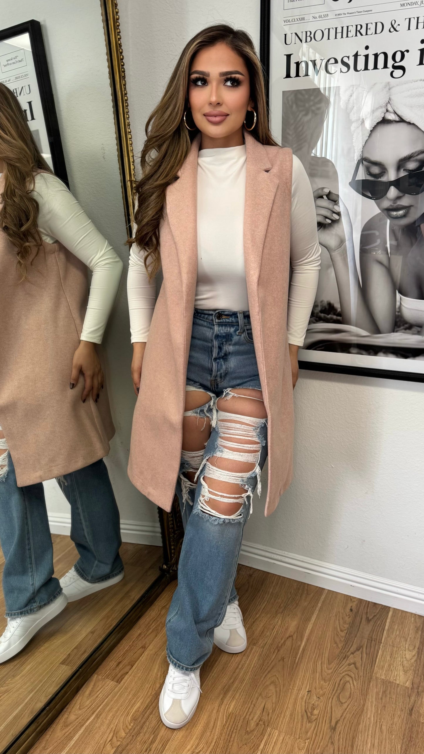 Blush Hour Tailored Vest