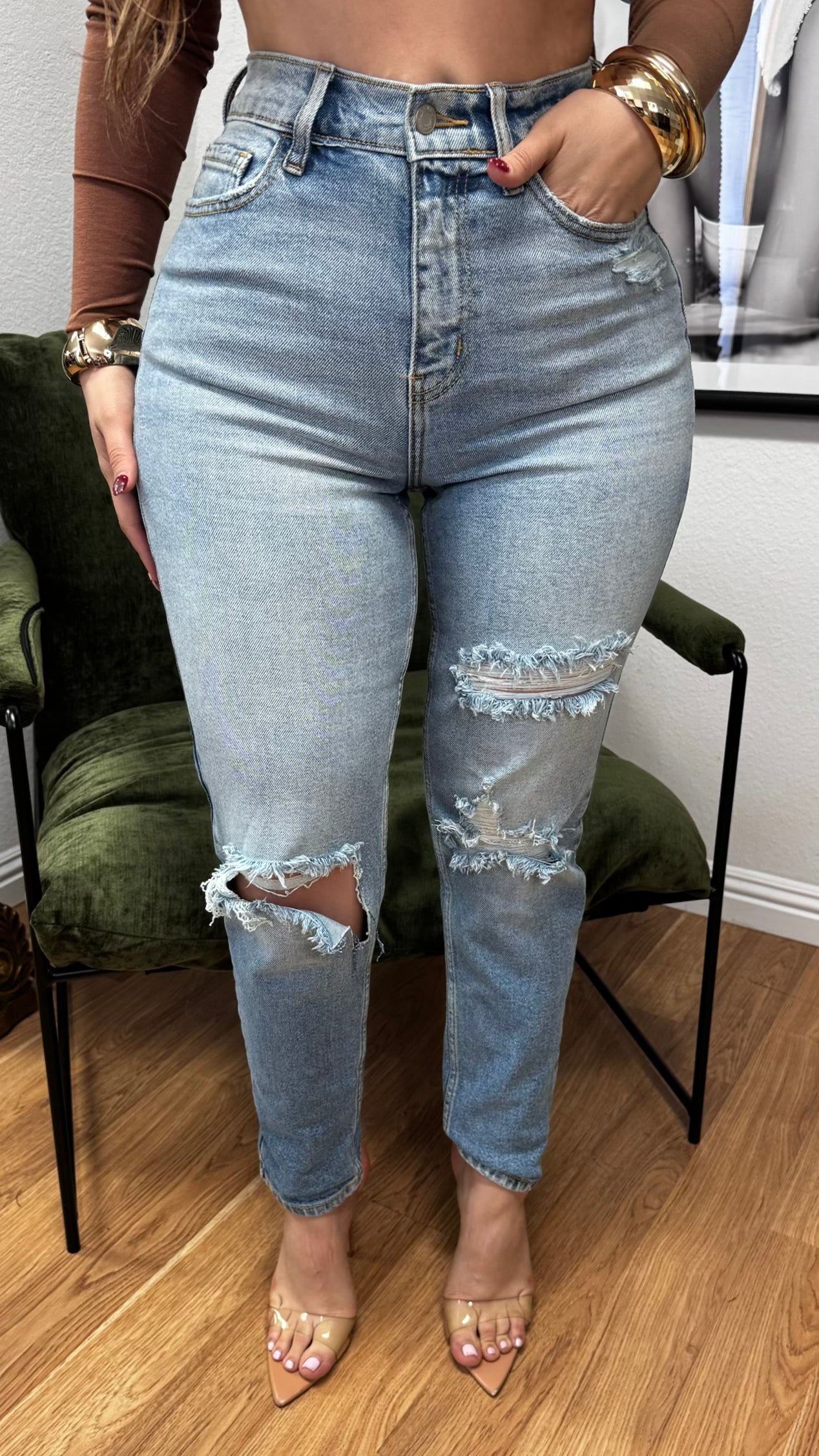 Keep Looking High Waist Jeans