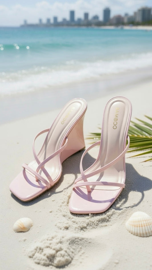 Soft Glam Nude Wedge Heel