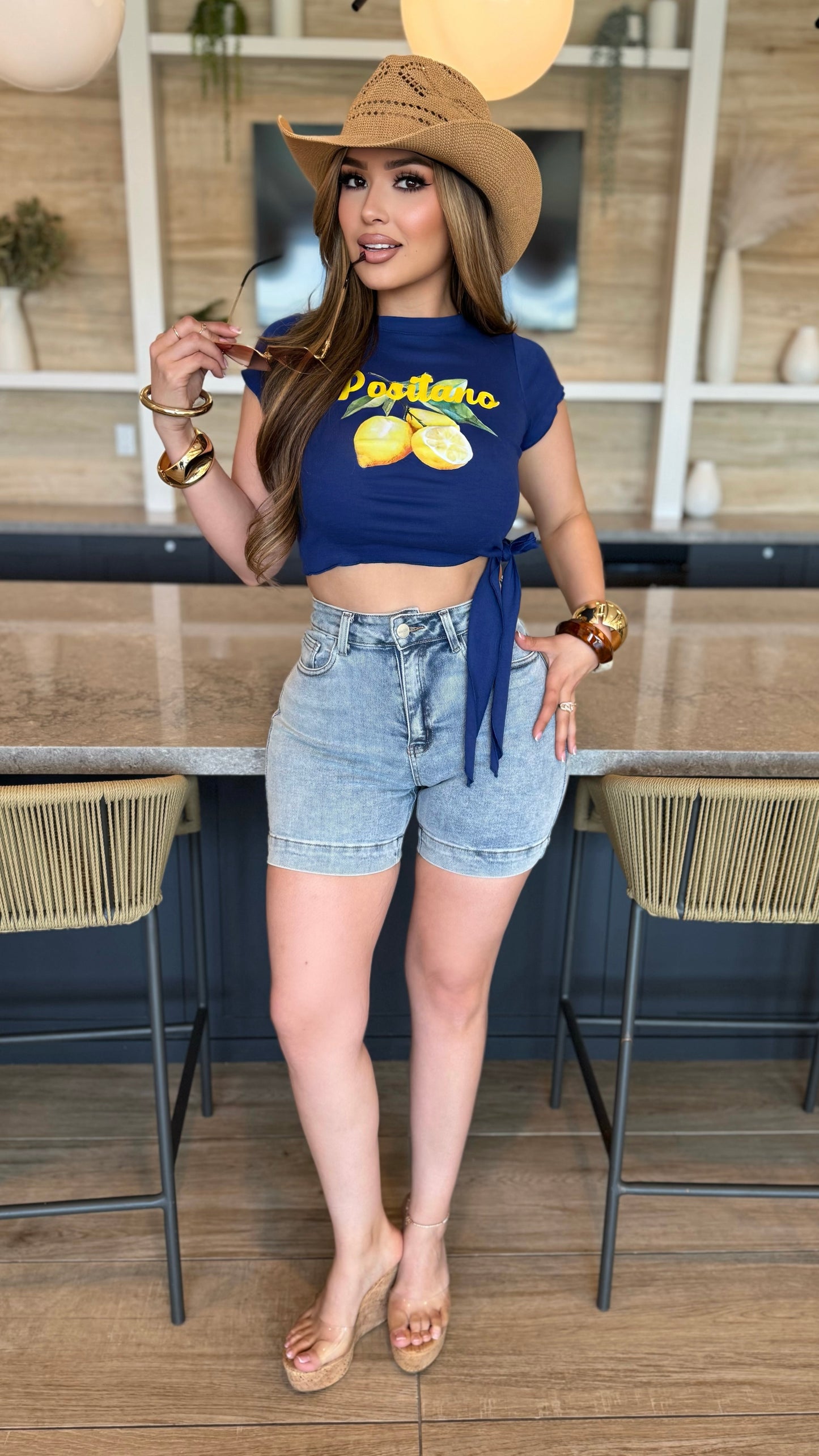 Nina Flattering Denim High Waist Shorts