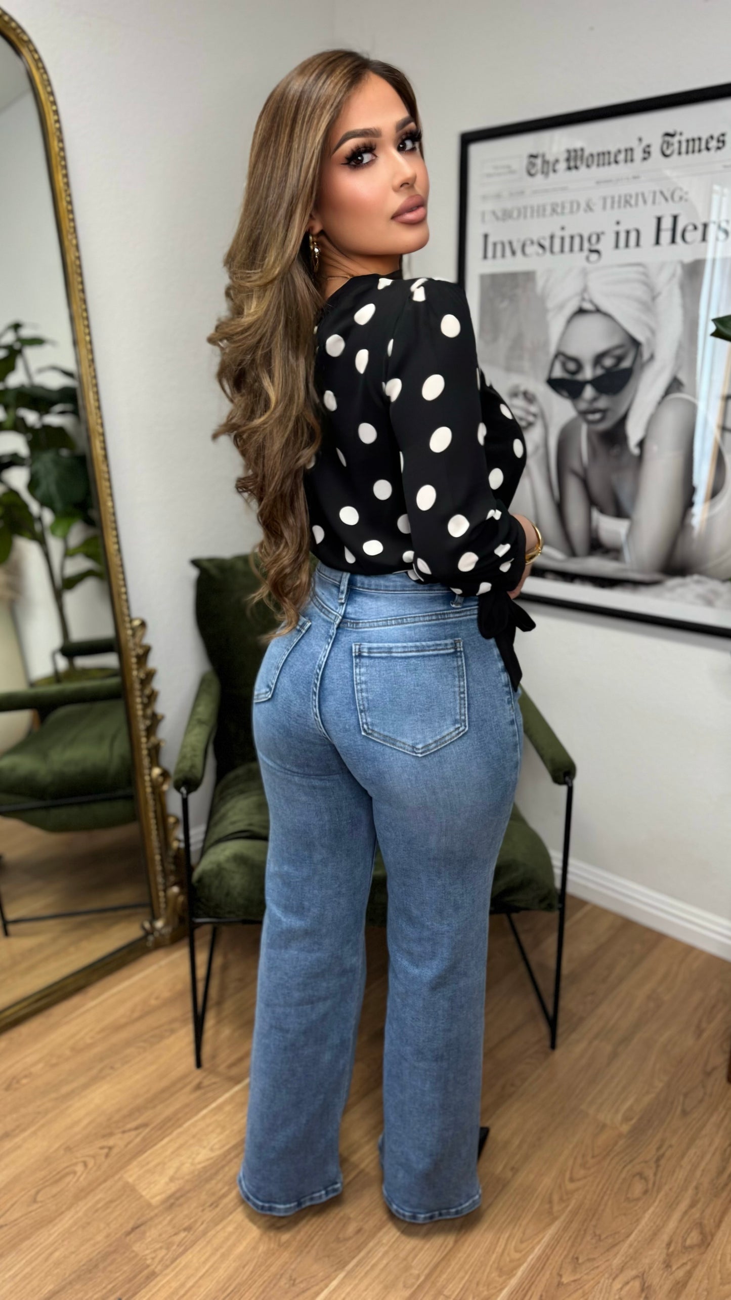 Timeless Polka Dot Blouse (Black)