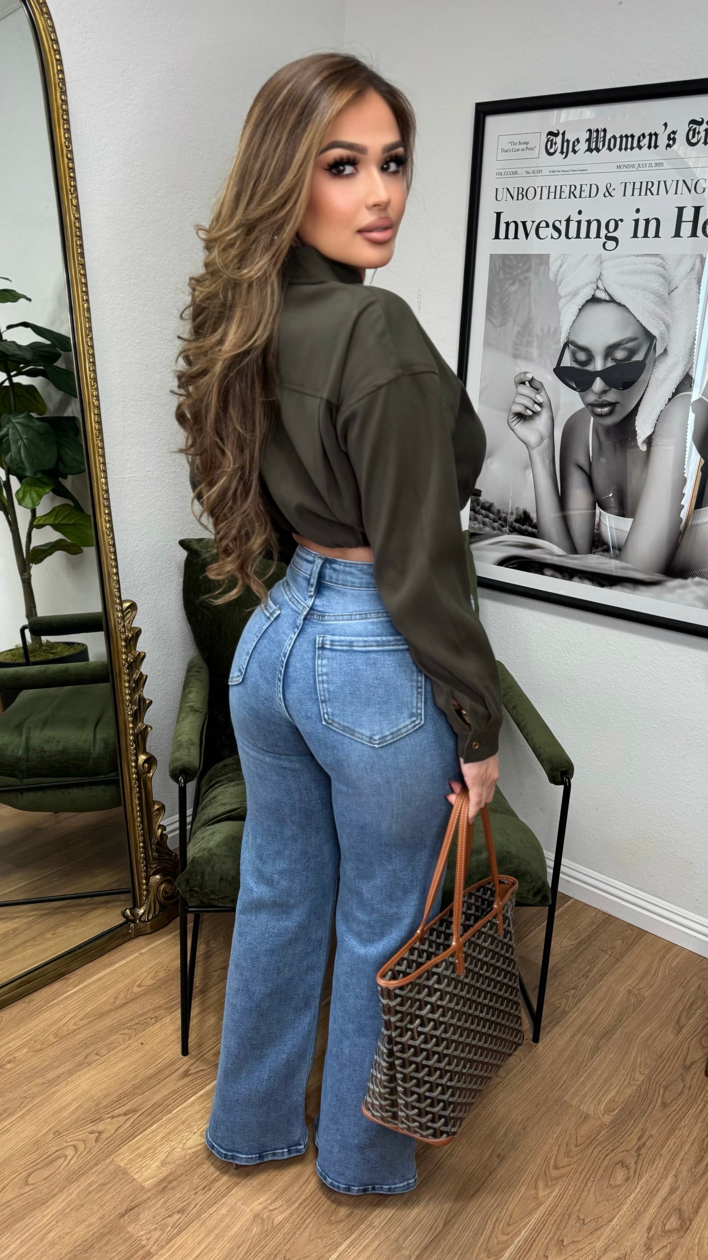 Snatched & Structured Crop Jacket (Olive)