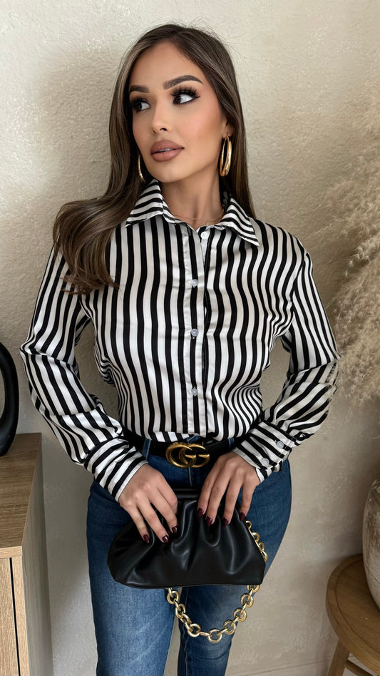 Stripes Of Perfection Shirt (Ivory/Black)