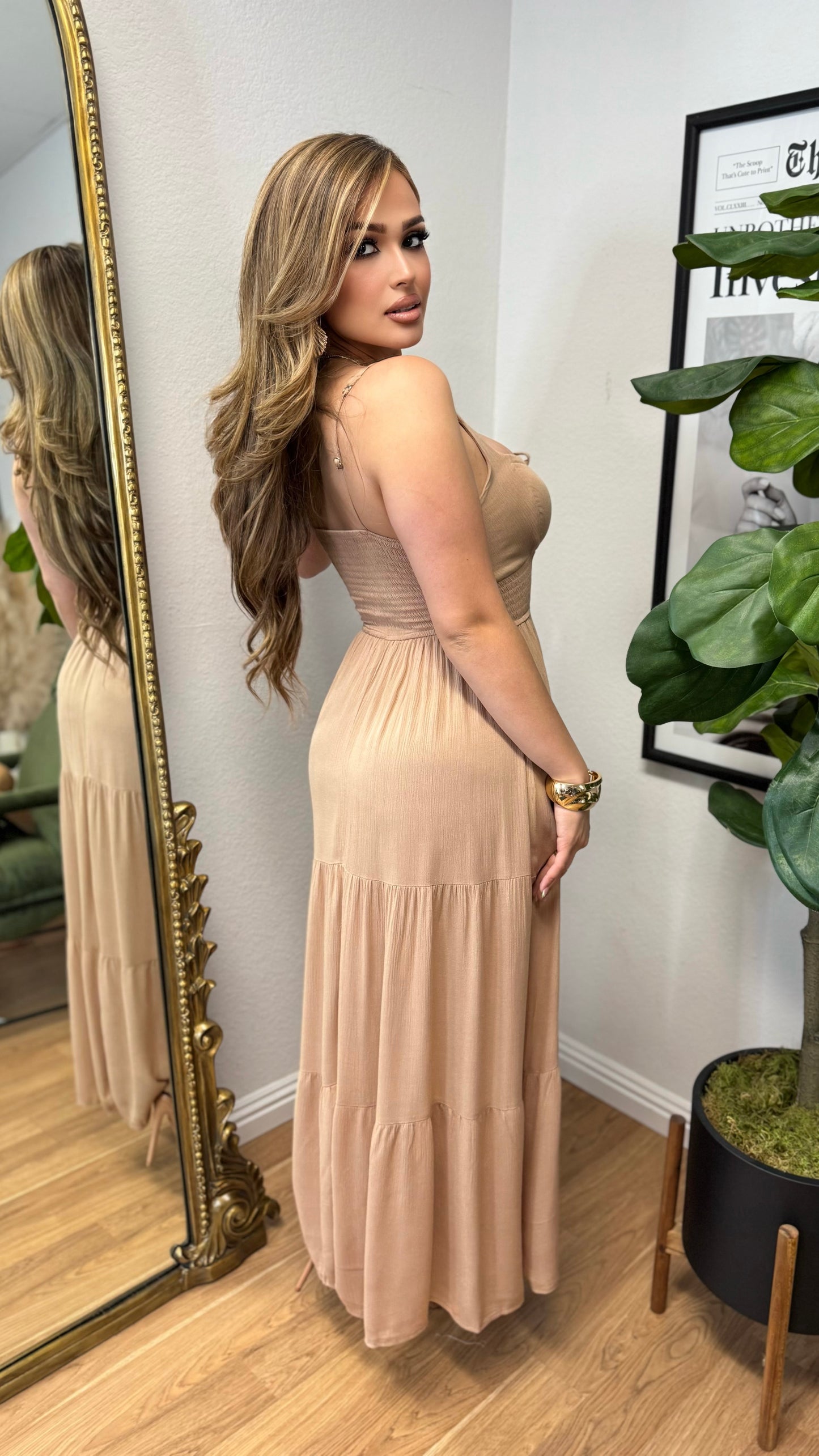 Serenity Maxi Dress (Taupe)