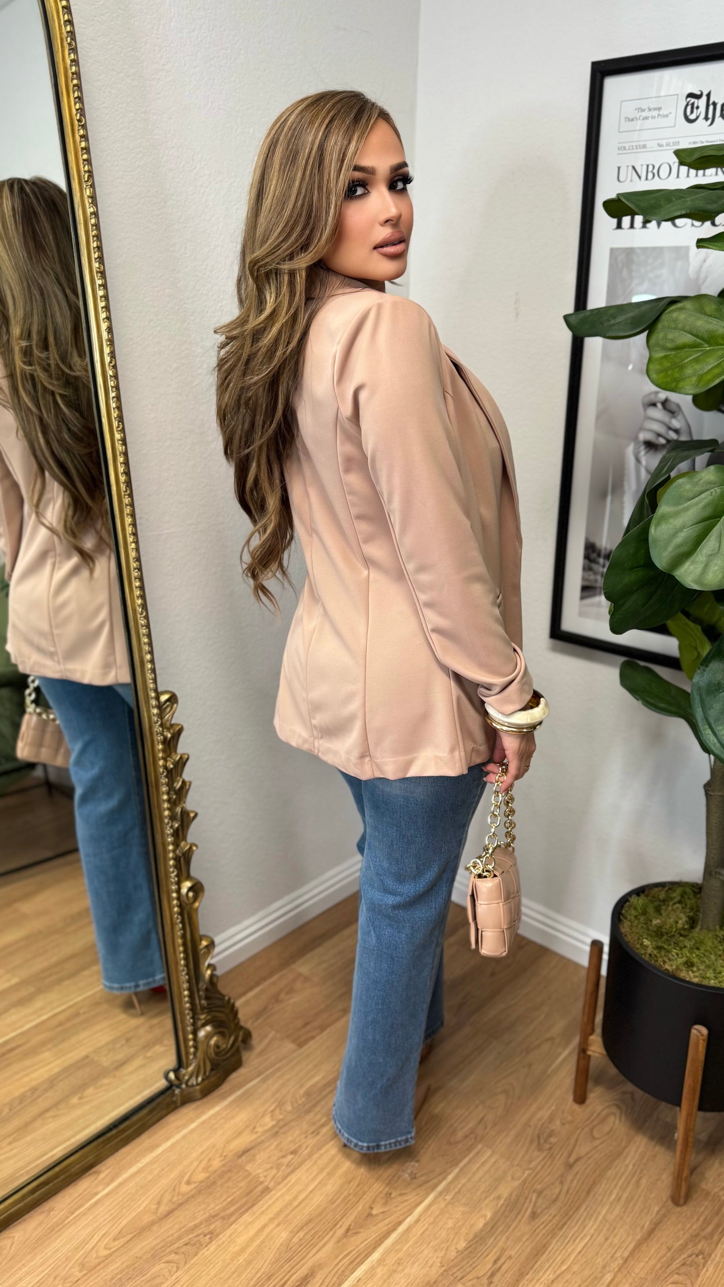 Polished Boss Babe Blazer (Beige)