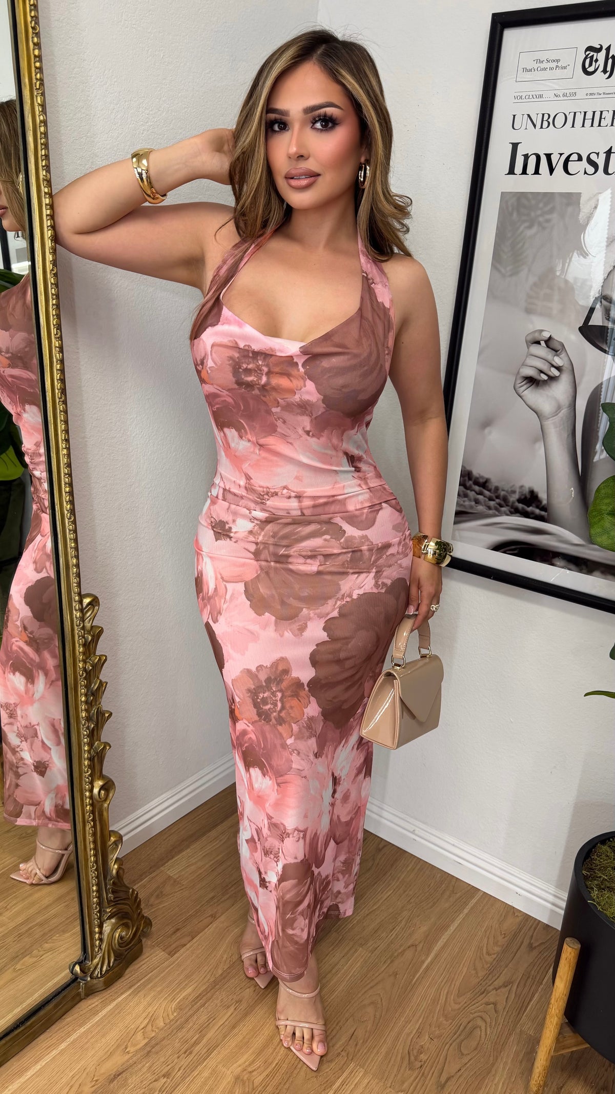 Selena Mesh Halter Dress