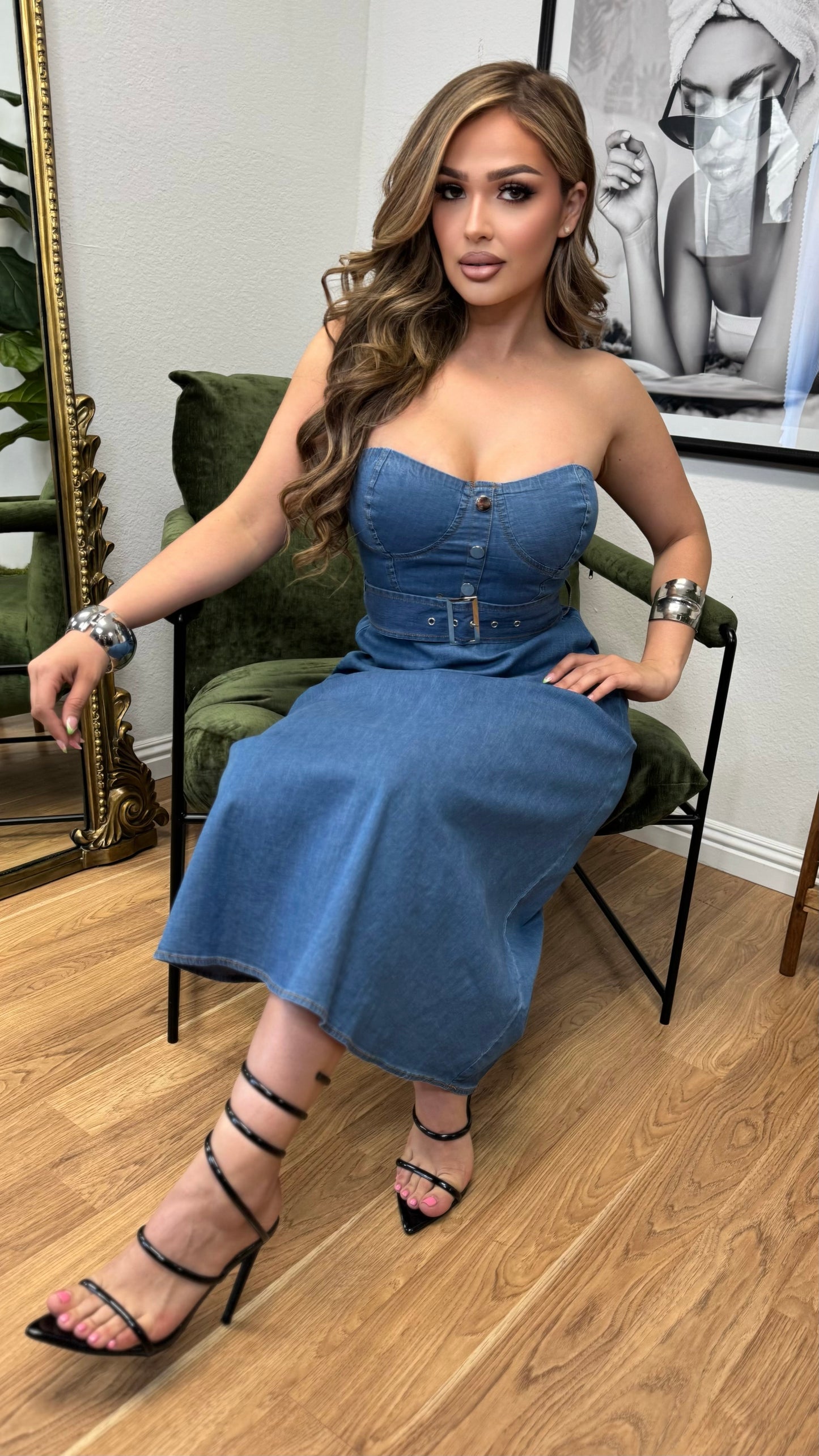 Belted Bliss Denim Dress