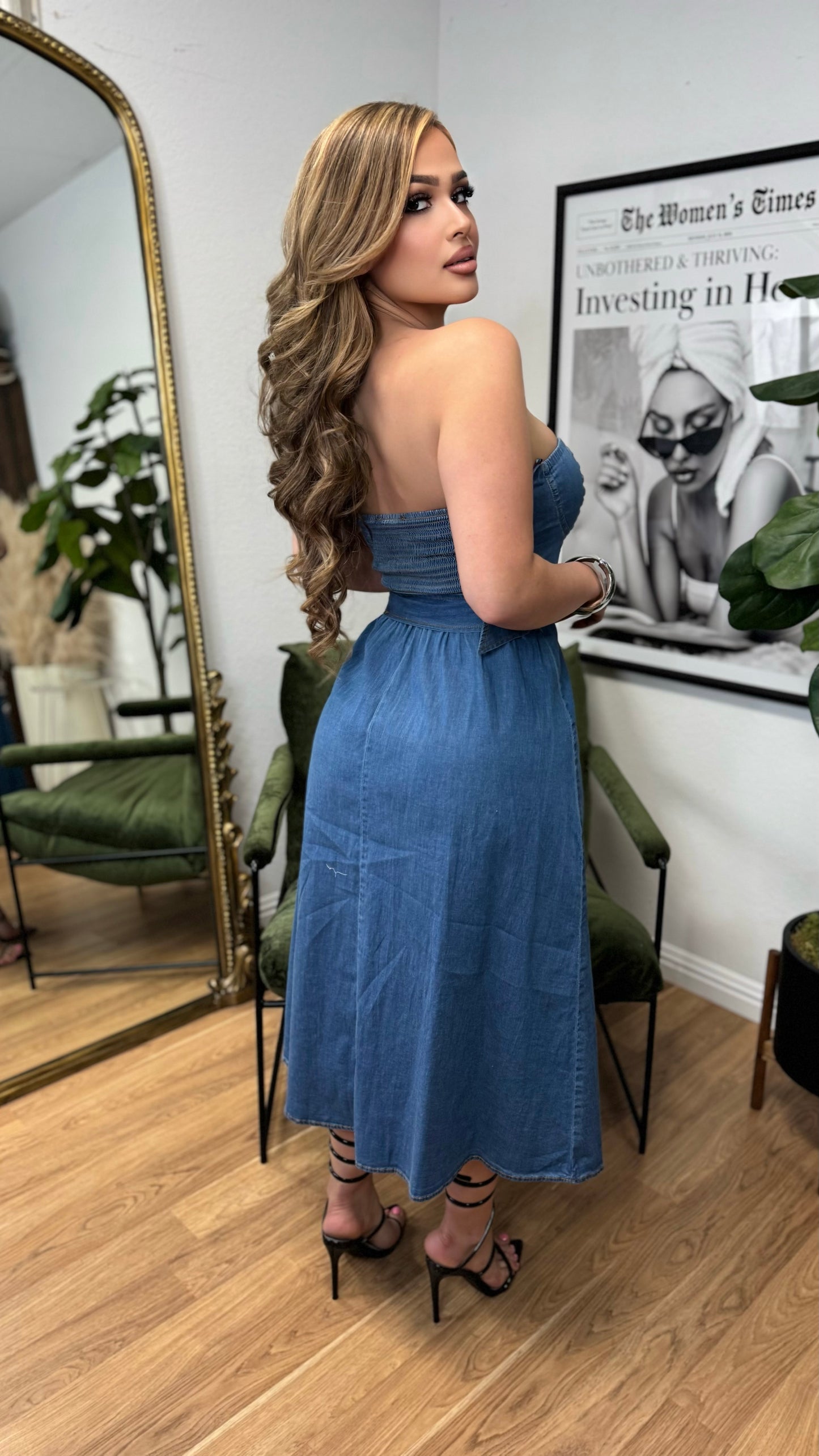 Belted Bliss Denim Dress
