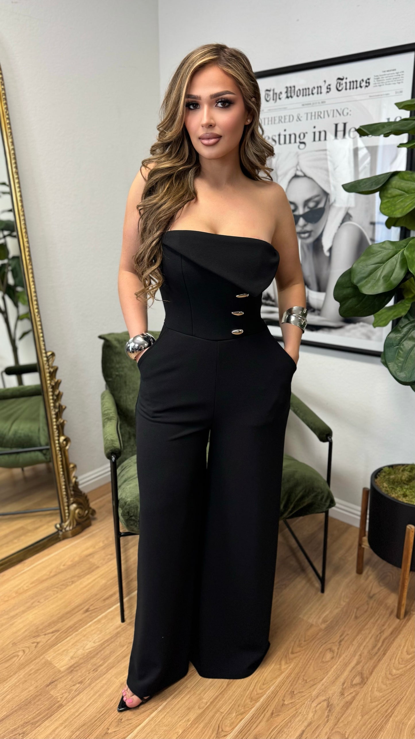 Modern Elegance Tailored Jumpsuit (Black)