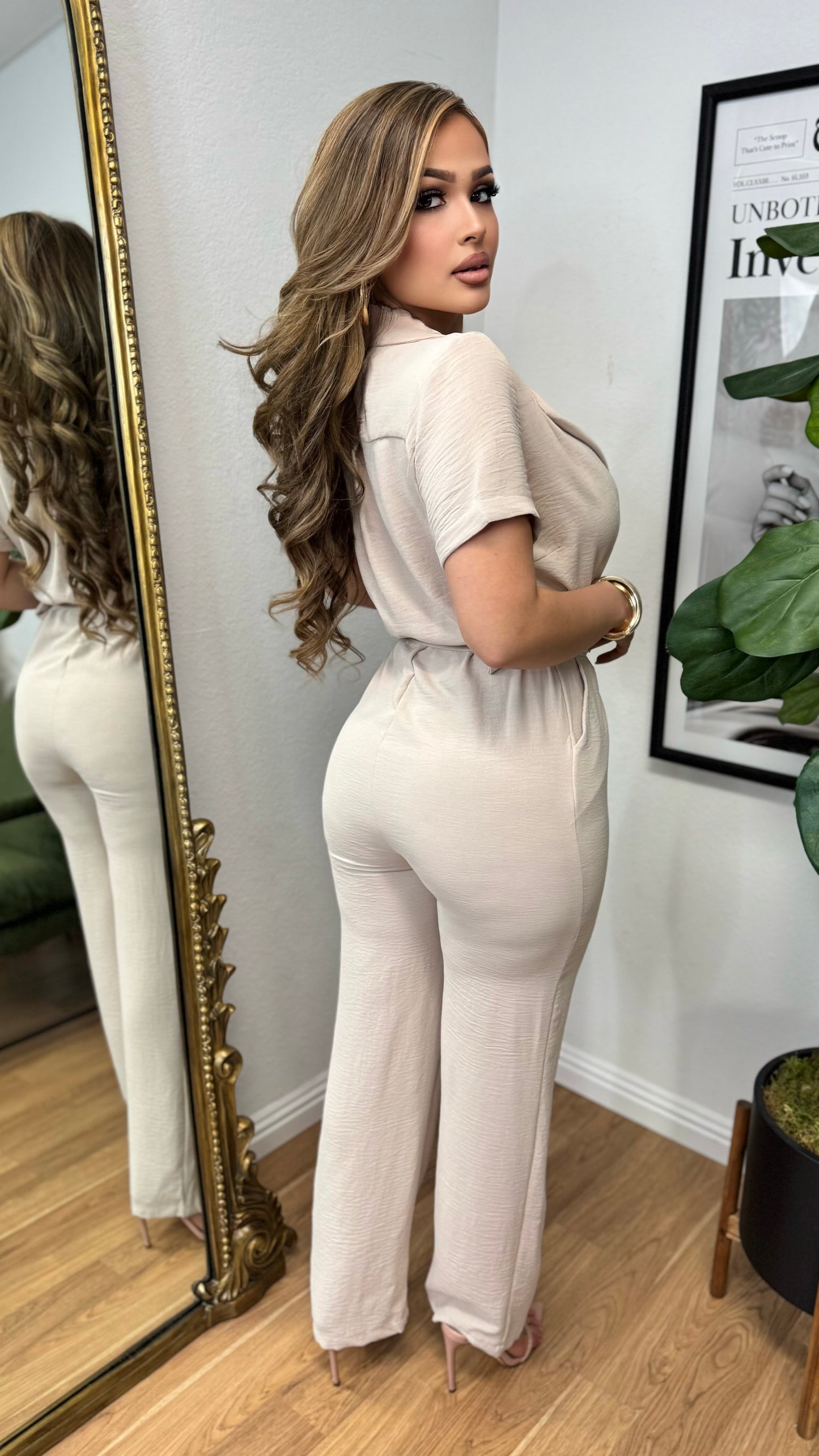 Elevated Ease Jumpsuit (Beige)