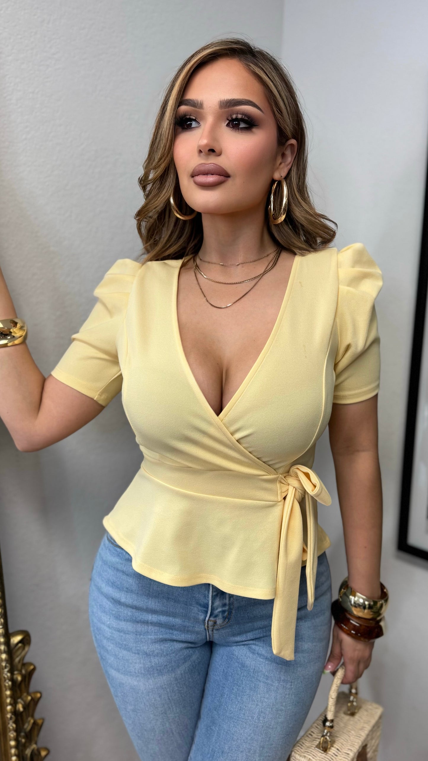 Better Luxe Peplum Top (Yellow)