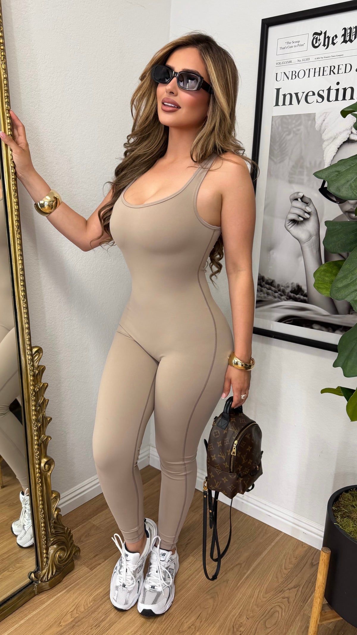 Day to Day Active Jumpsuit (Taupe)