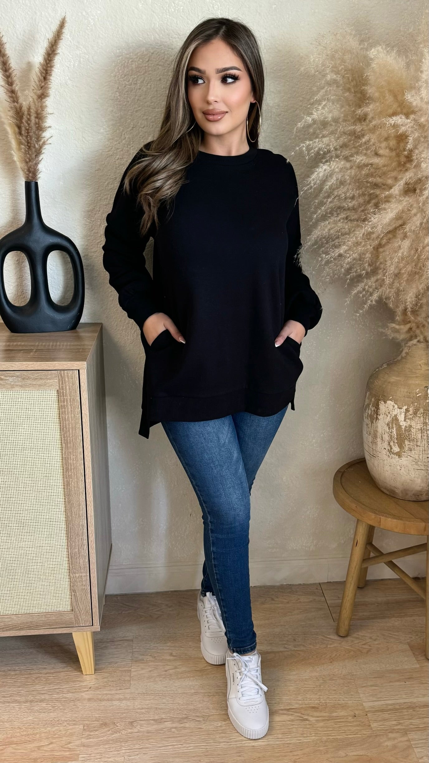 Out All Day Oversize Sweater (Black)