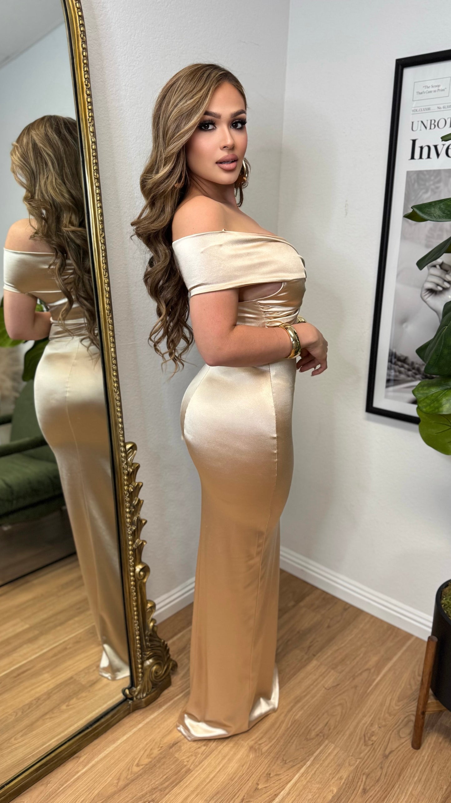 Turn Heads Couture Dress (Champagne)