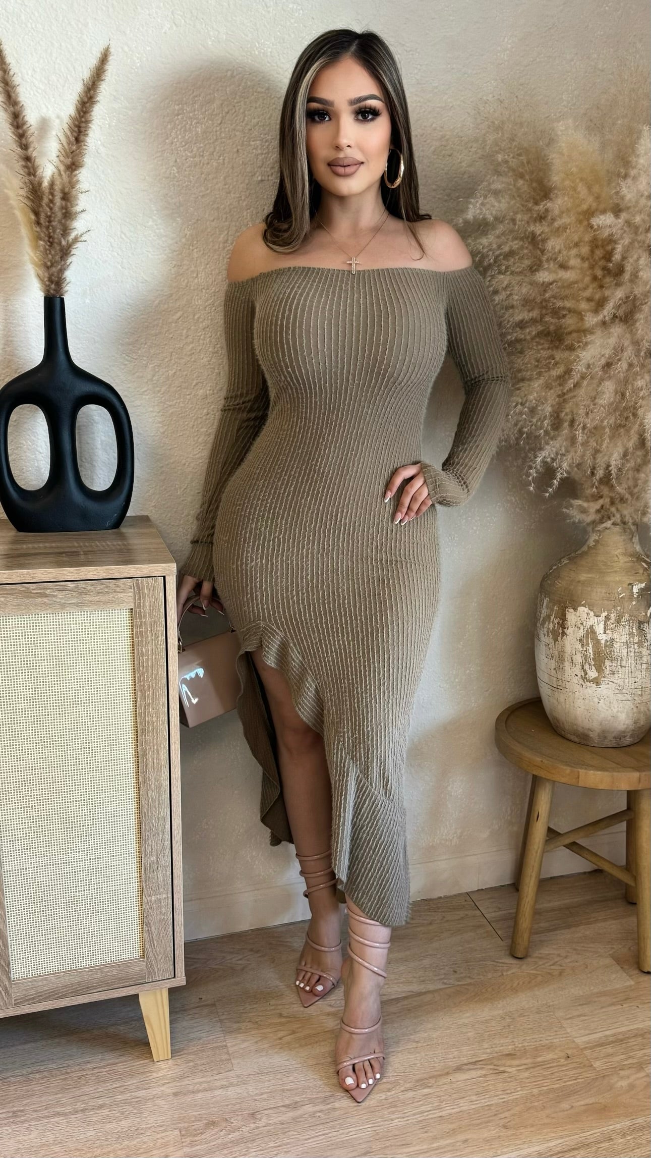 Show You Off Maxi Dress (Taupe)