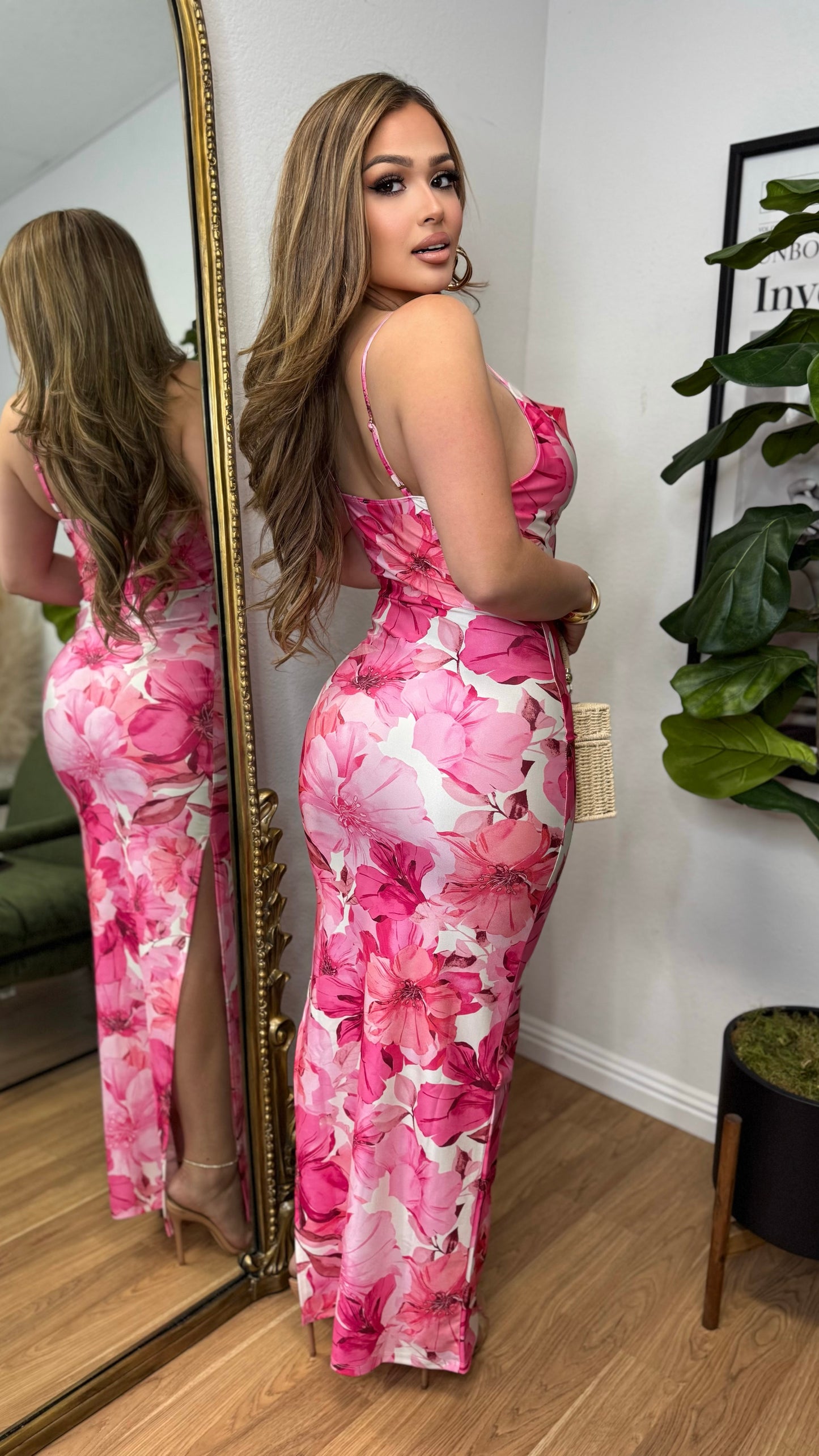 Tropical Times Maxi Dress (Pink)