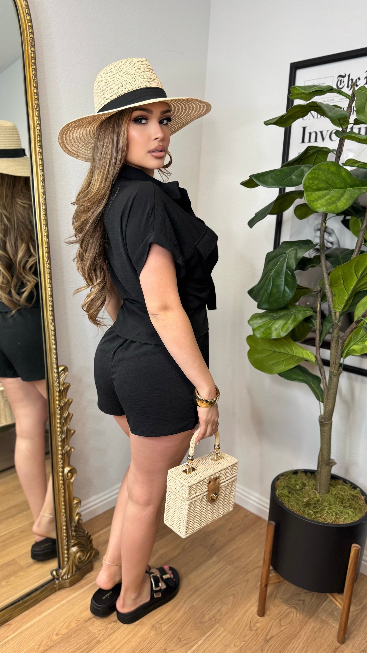 Vacay Vibes 2PC Short Set (Black)