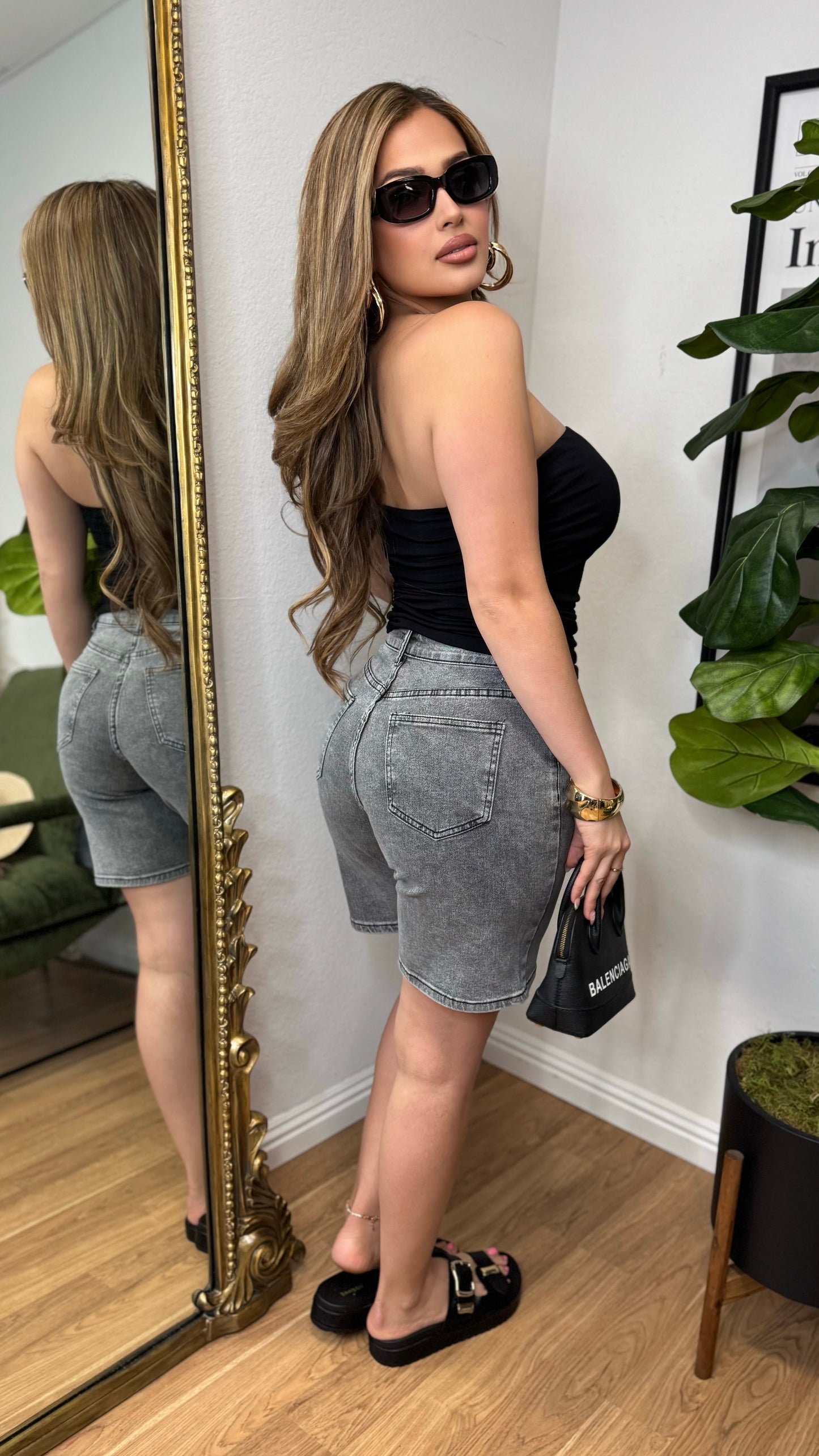 Scrunched Tube Top (Black)