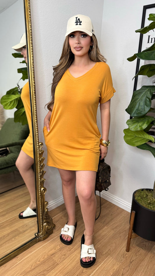 Forever Yours Dress (Mustard)