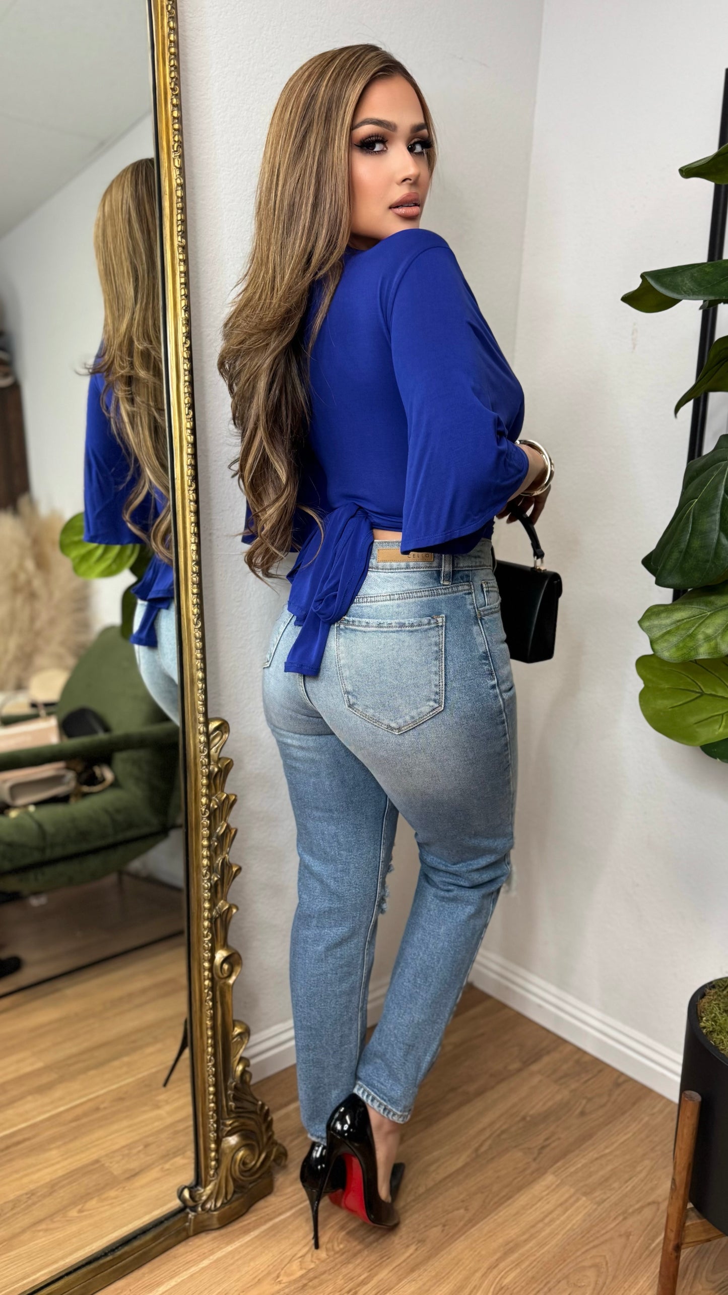 At It's Finest Wrap & Tie Top (Royal Blue)