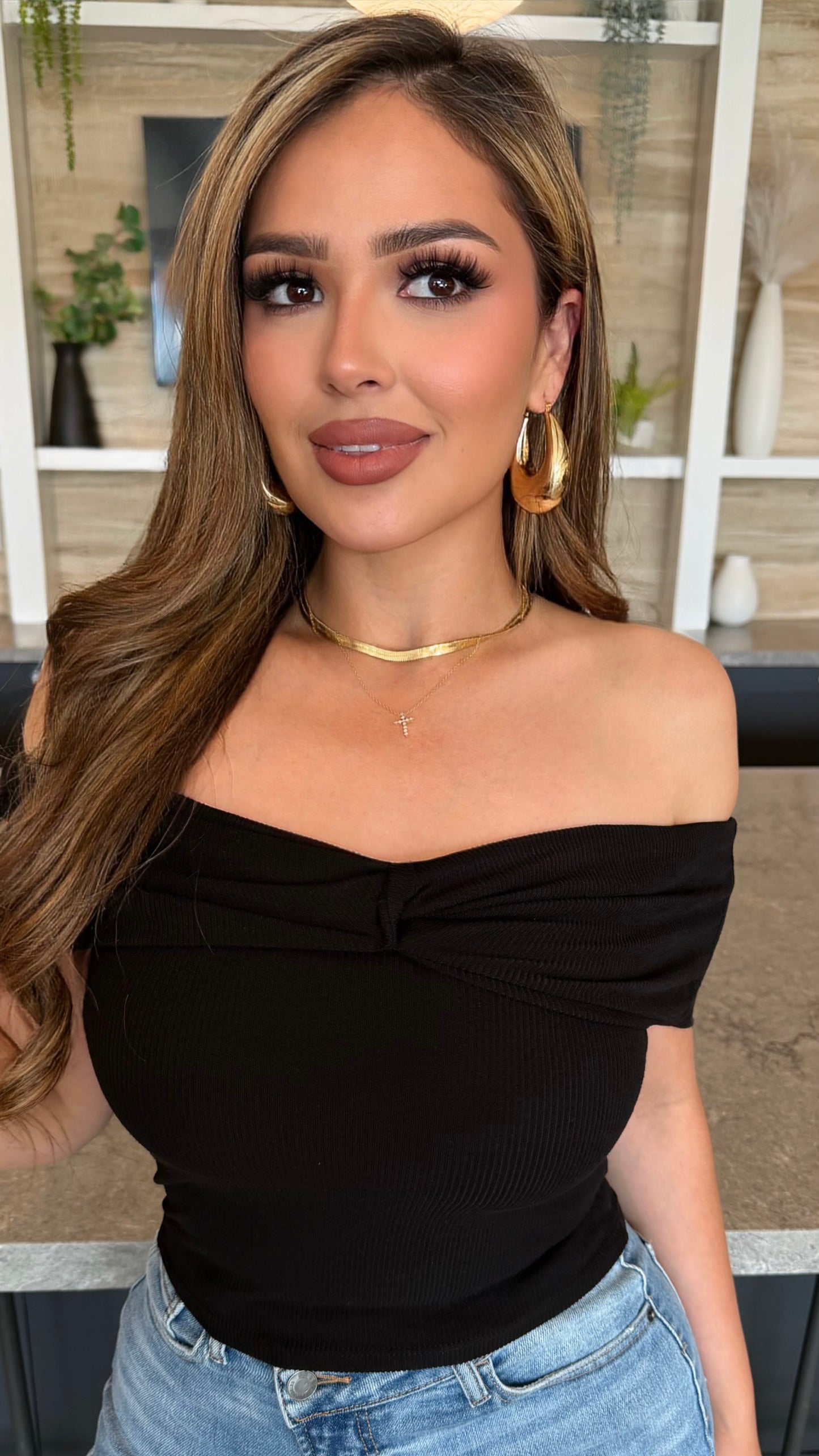 Celeste Off Shoulder Top (Black)