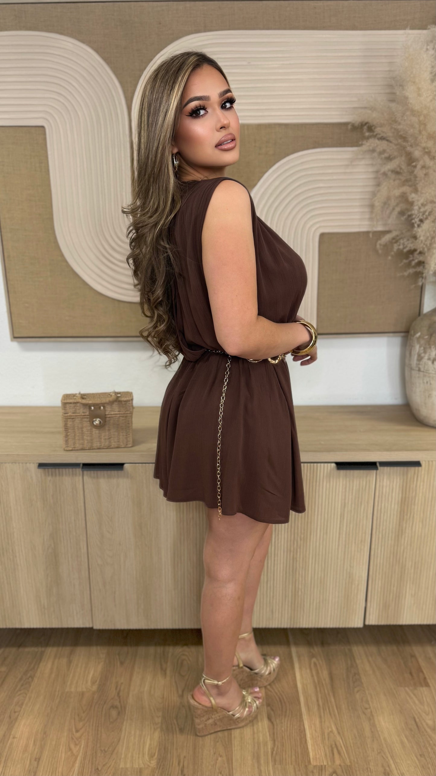 Effortless Flowy Romper (Brown)