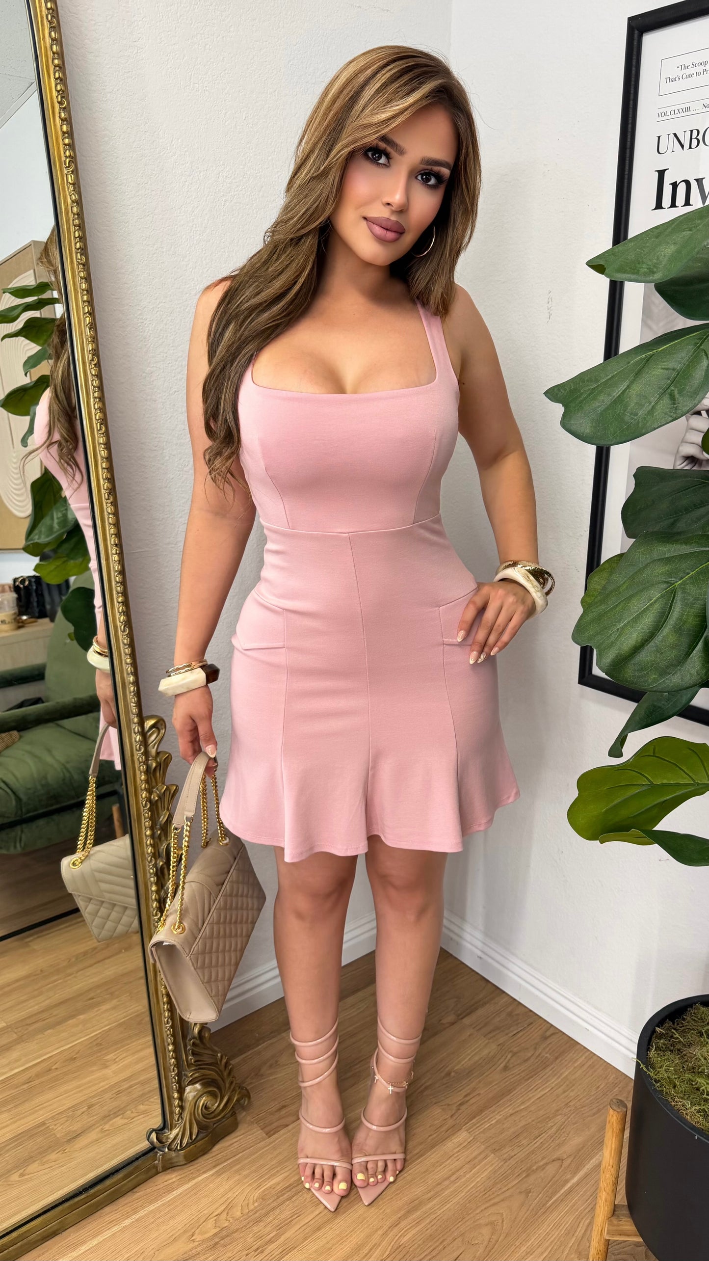 Classy Chic Couture Dress (Blush)
