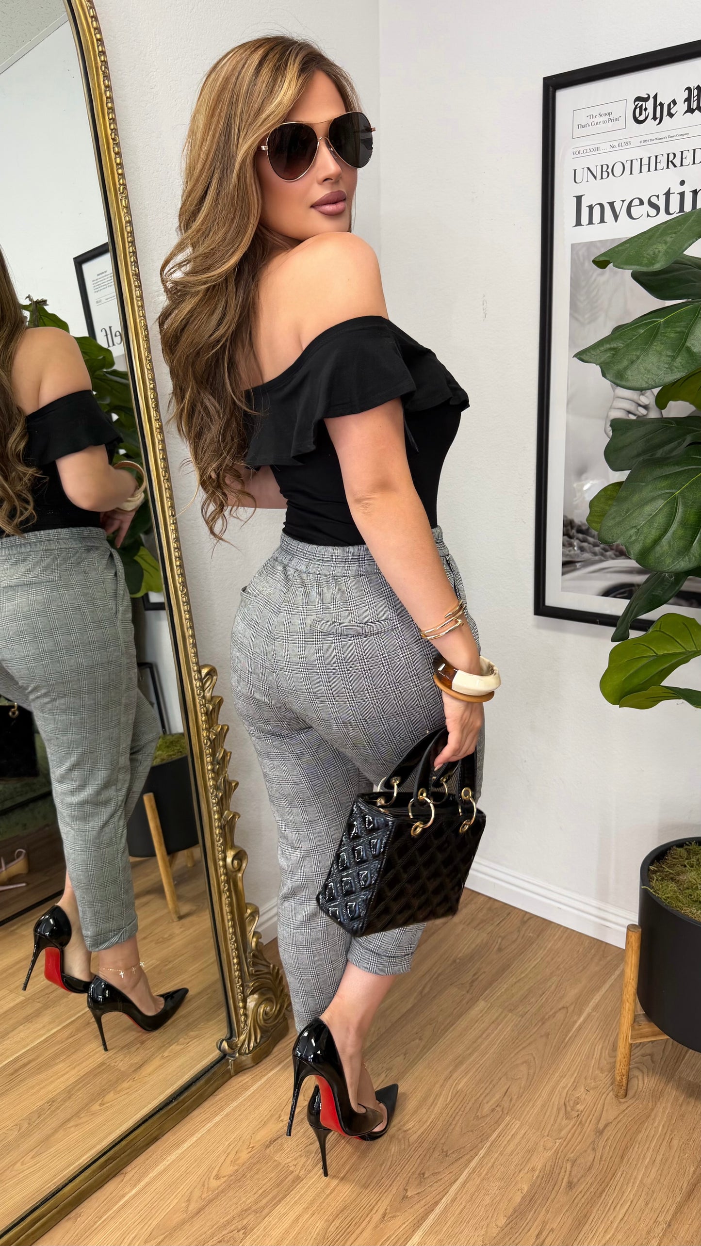 Checkered Ankle Pants