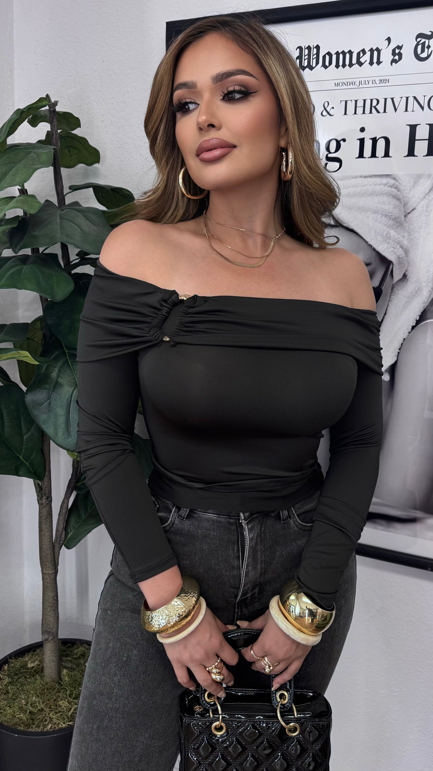 Nova Off Shoulder Top (Black)