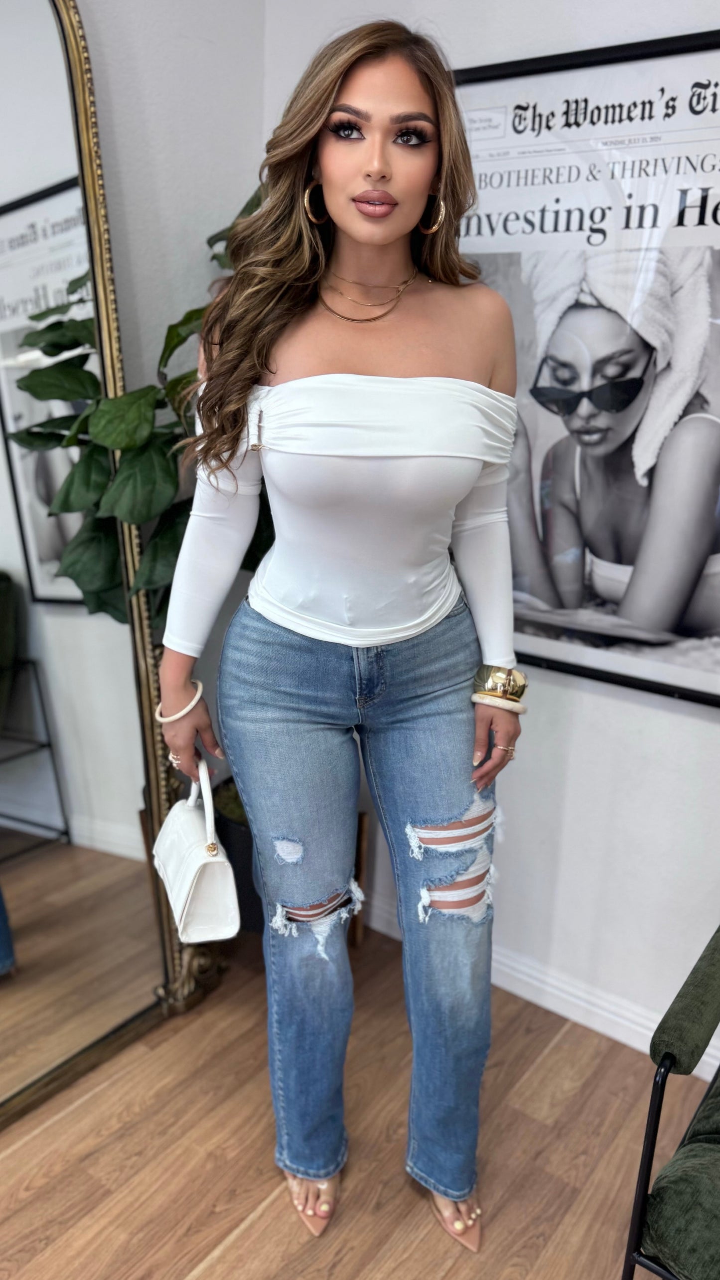 Nova Off Shoulder Top (Ivory)