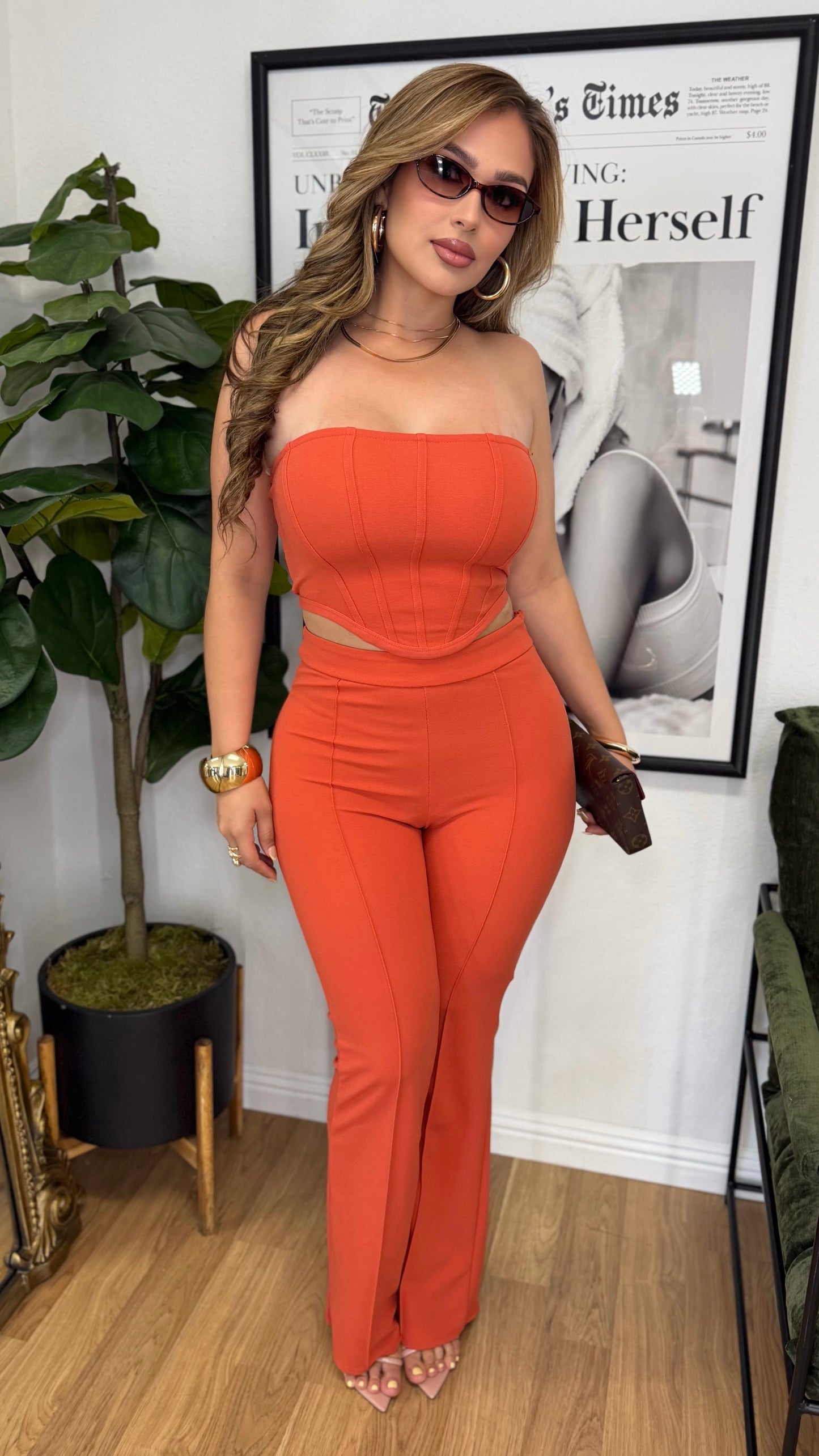 The Corset Pant Set (Orange)