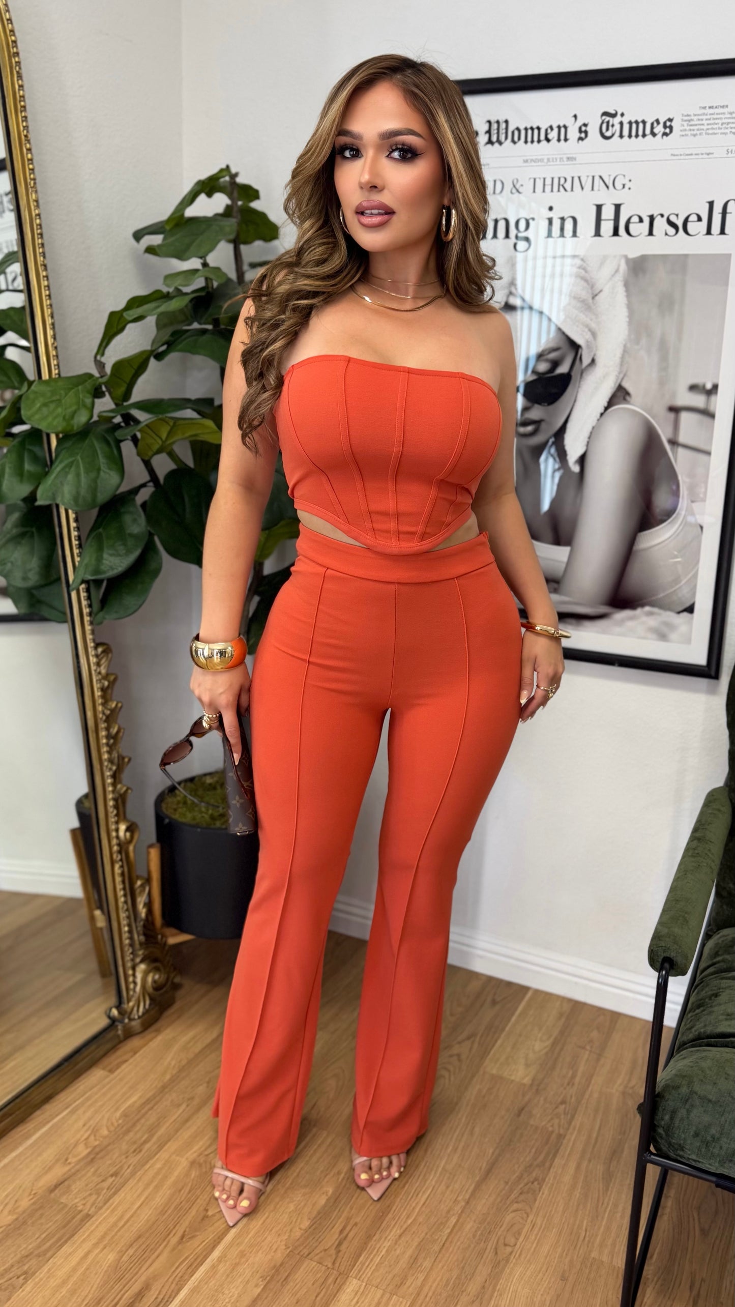The Corset Pant Set (Orange)
