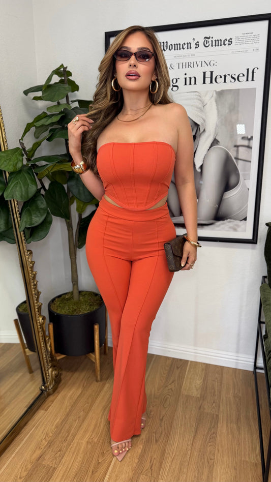 The Corset Pant Set (Orange)