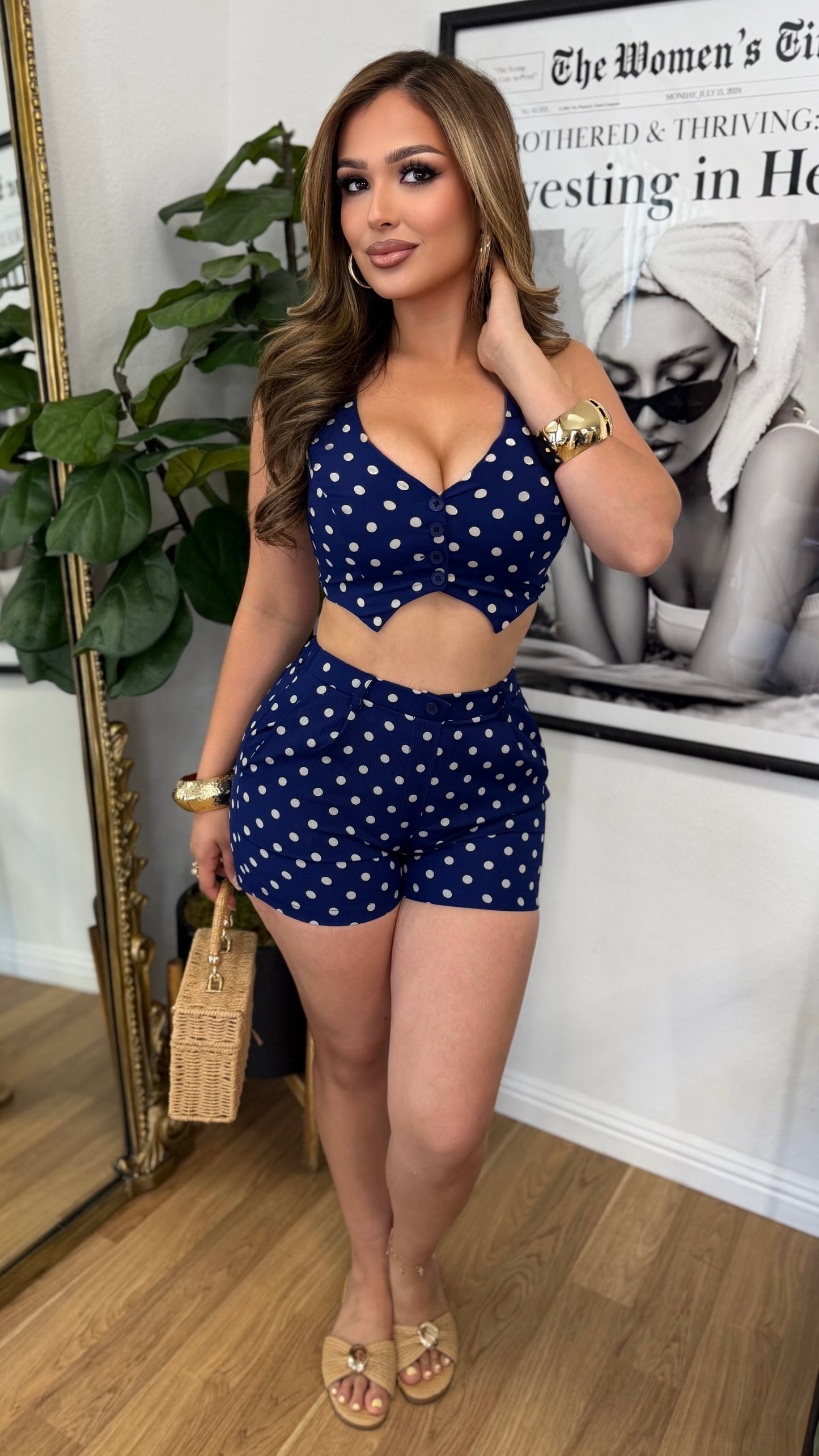 Candace 2PC Short Set (Navy)