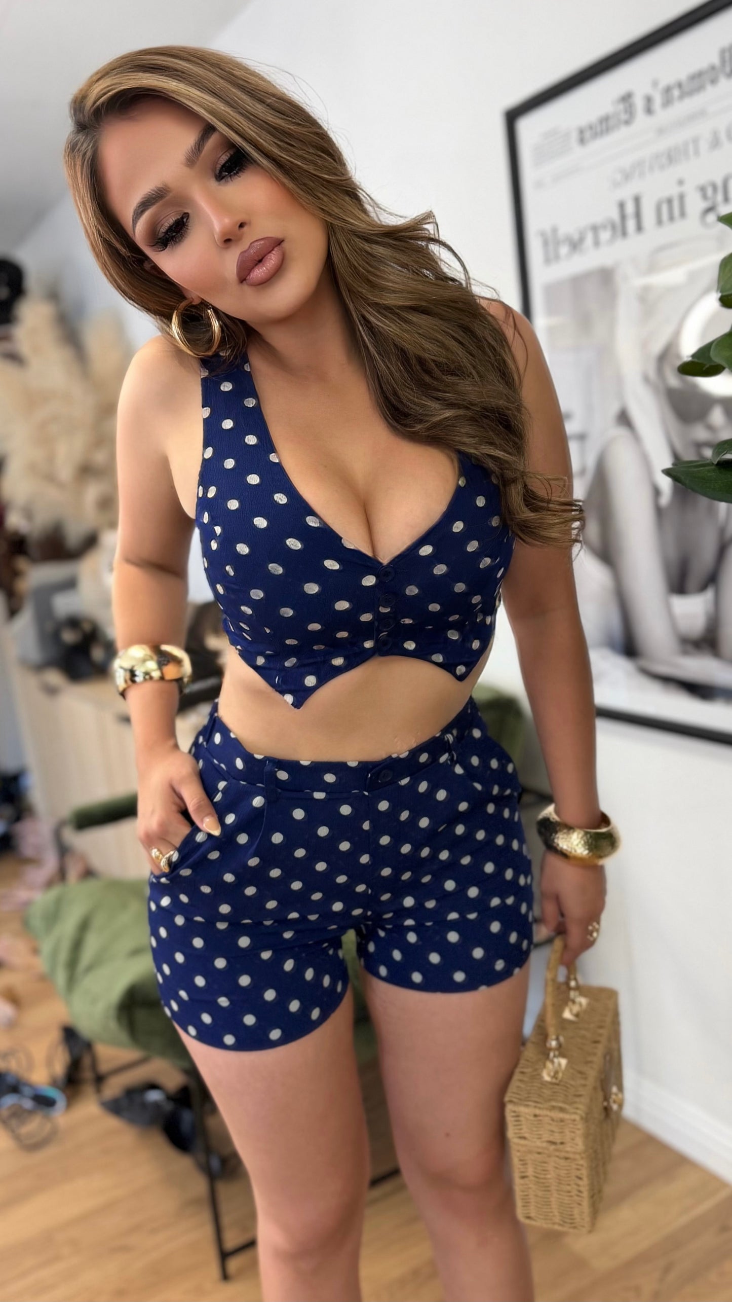 Candace 2PC Short Set (Navy)