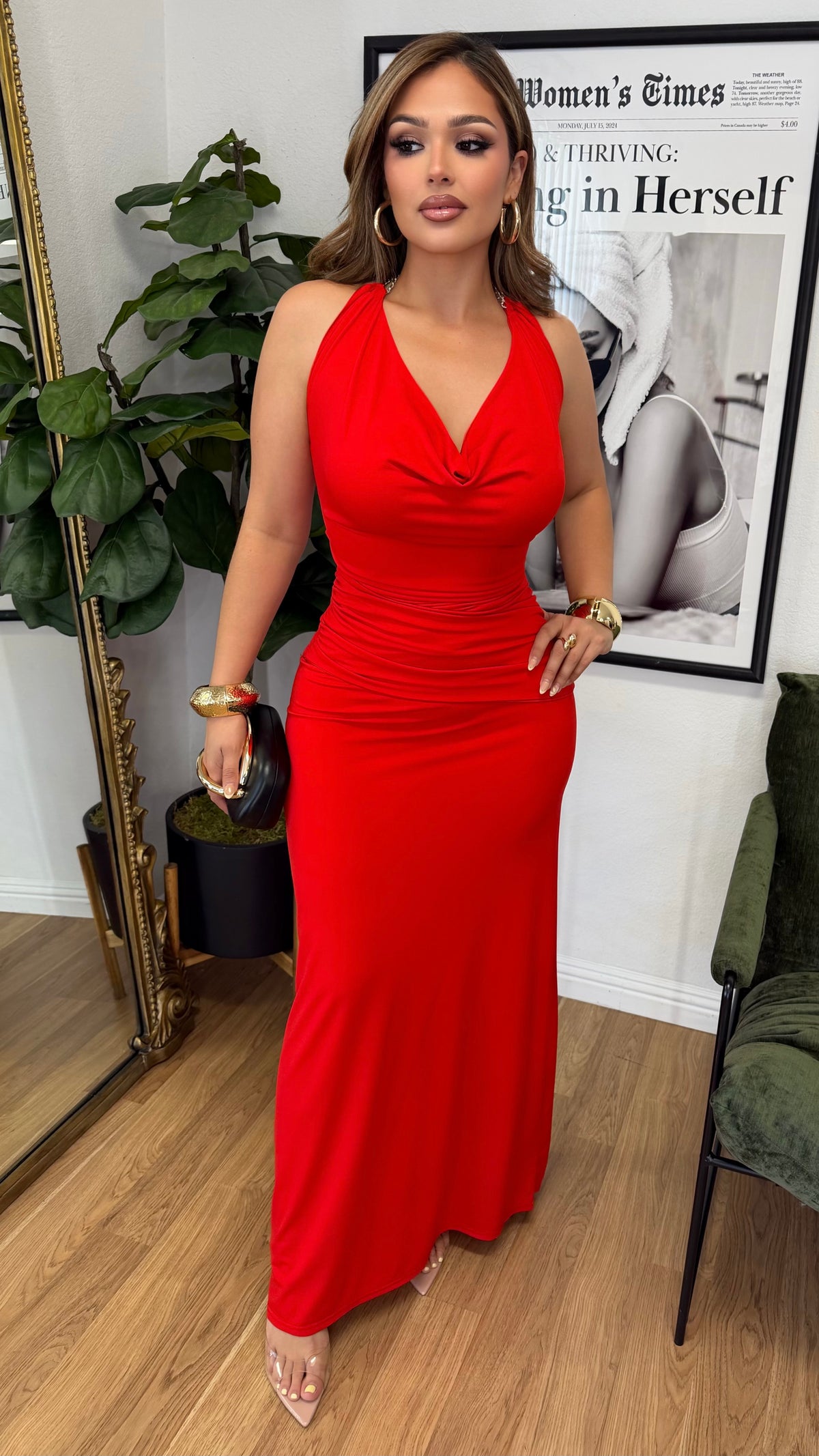 After Hours Chain Dress (Red)