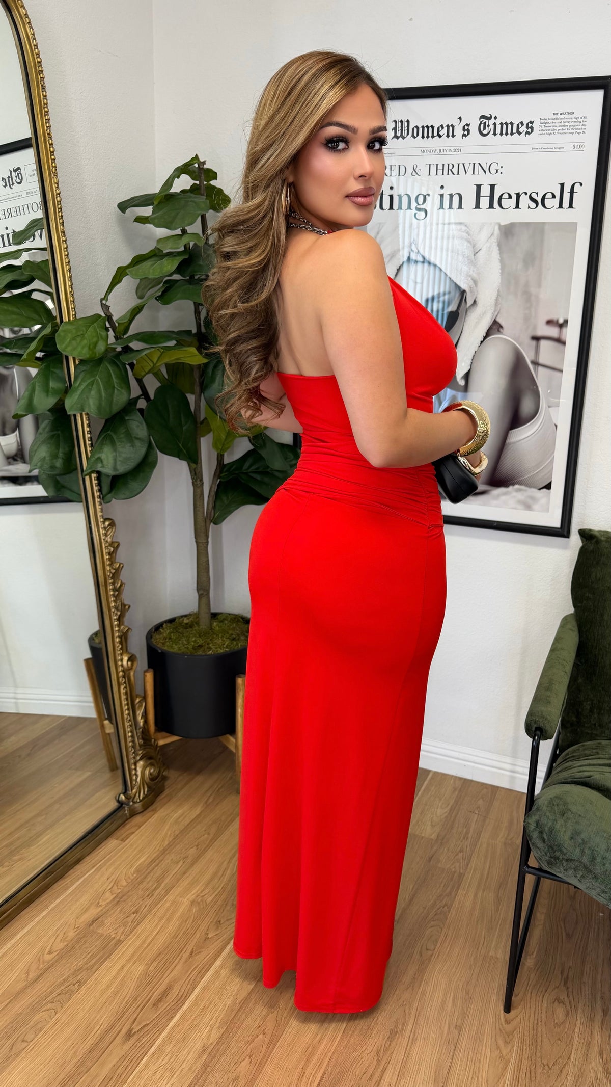 After Hours Chain Dress (Red)