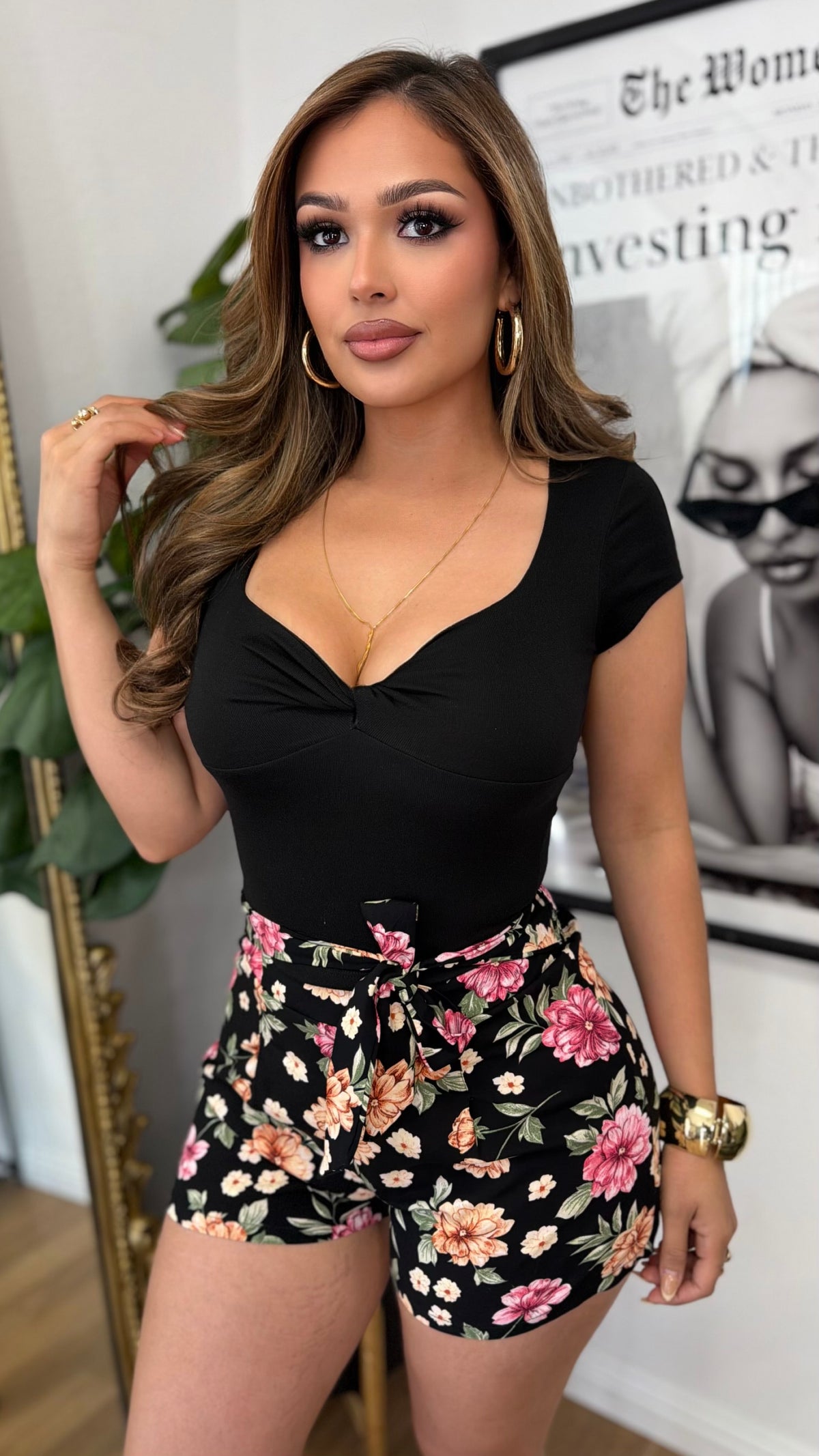 Twisted Cap Sleeve Top (Black)