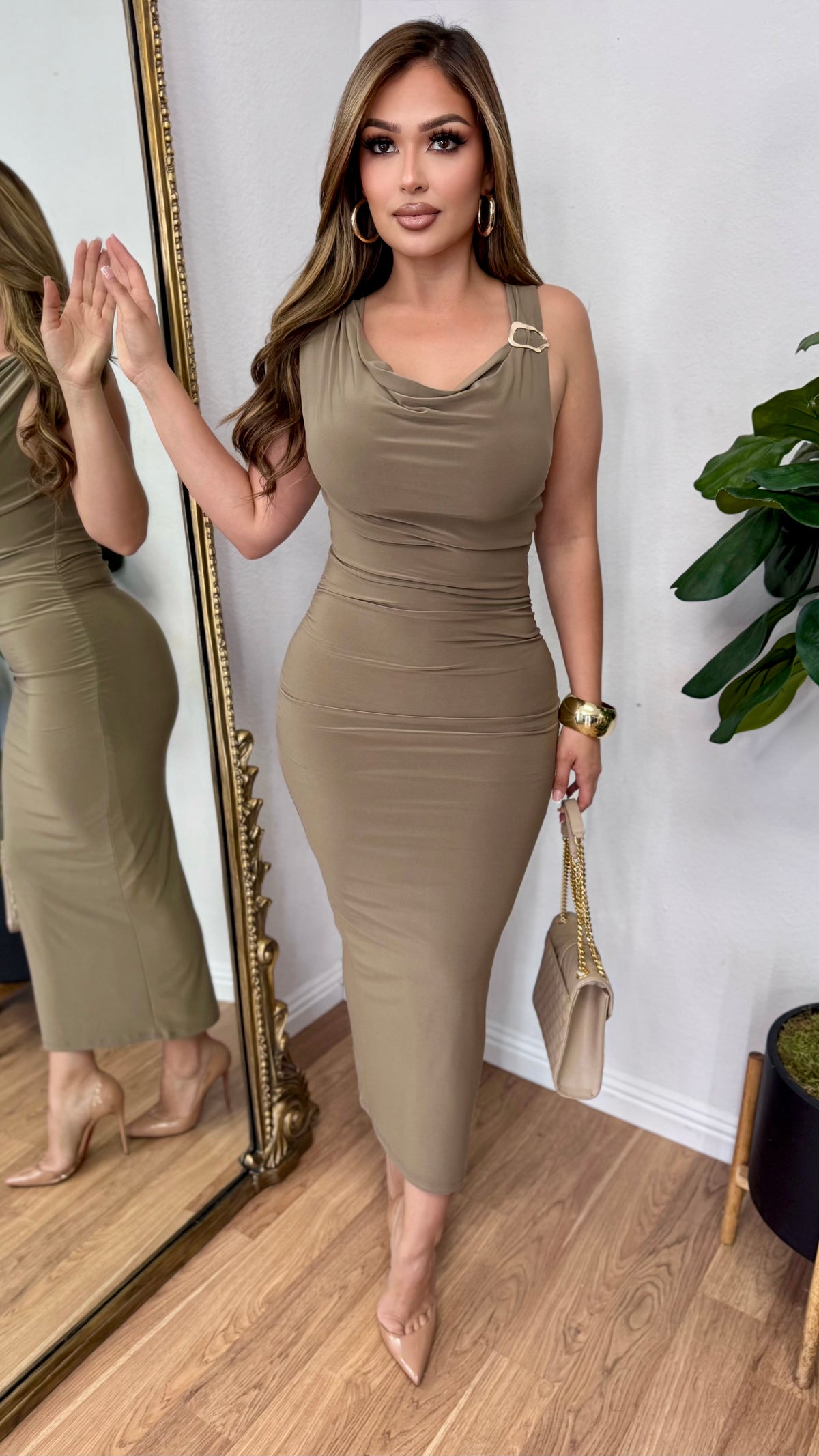 In Demand Midi Dress (Mocha)