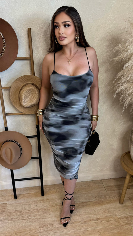 Highlight Of The Night Dress (Black/ Grey)