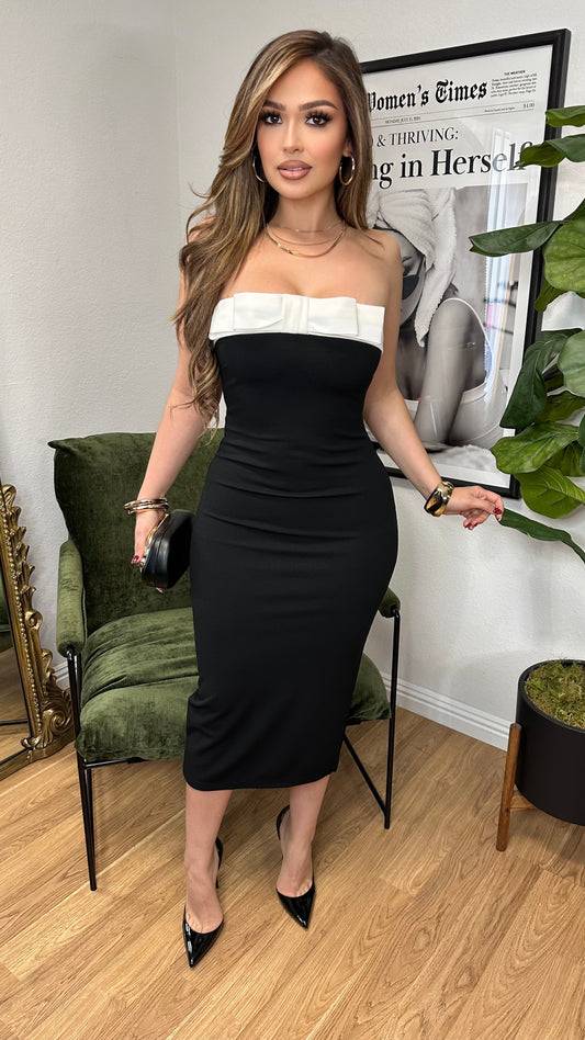 Black Tie Midi Dress