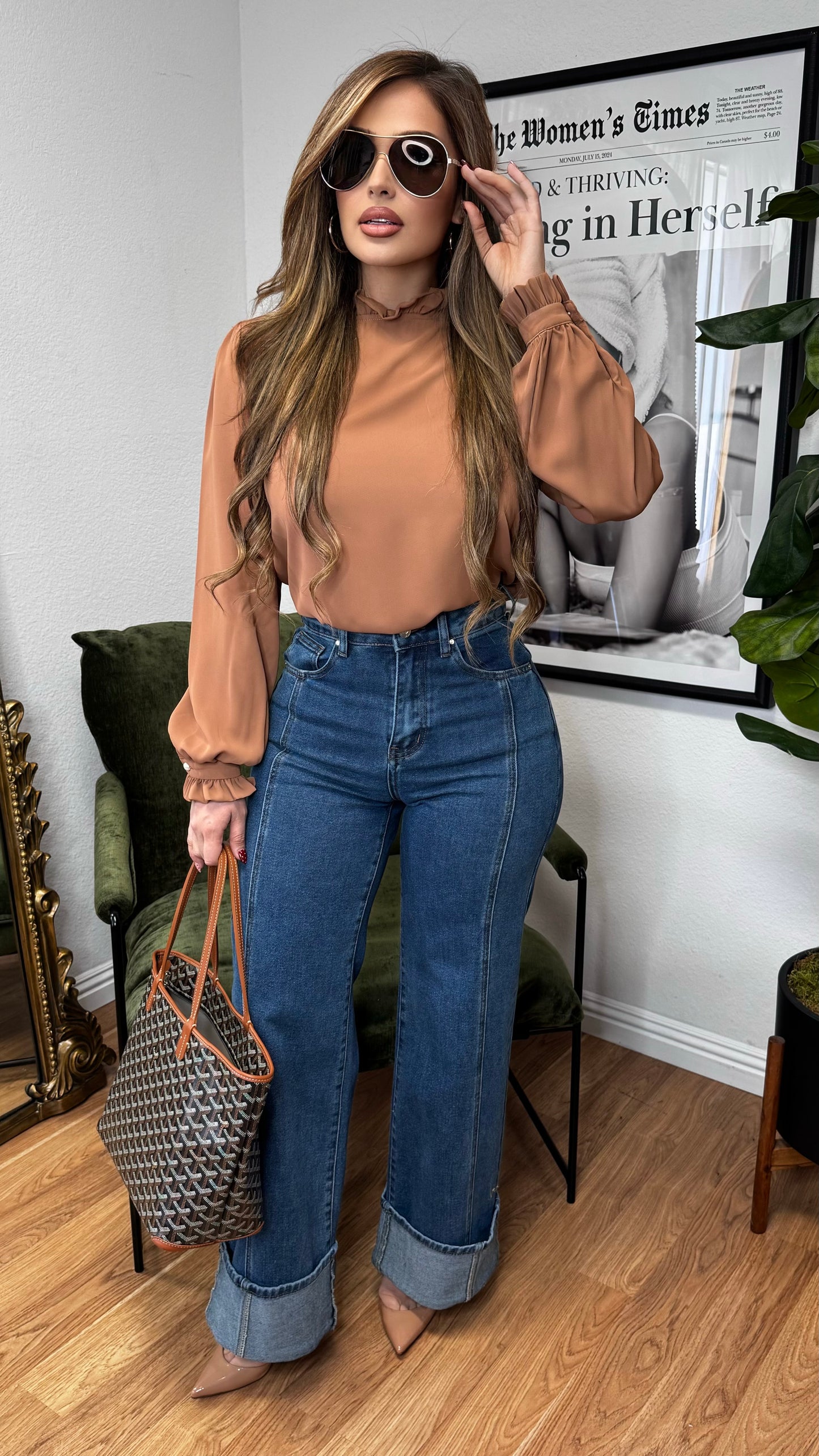 Classic Curve Cuff High Waist Jeans