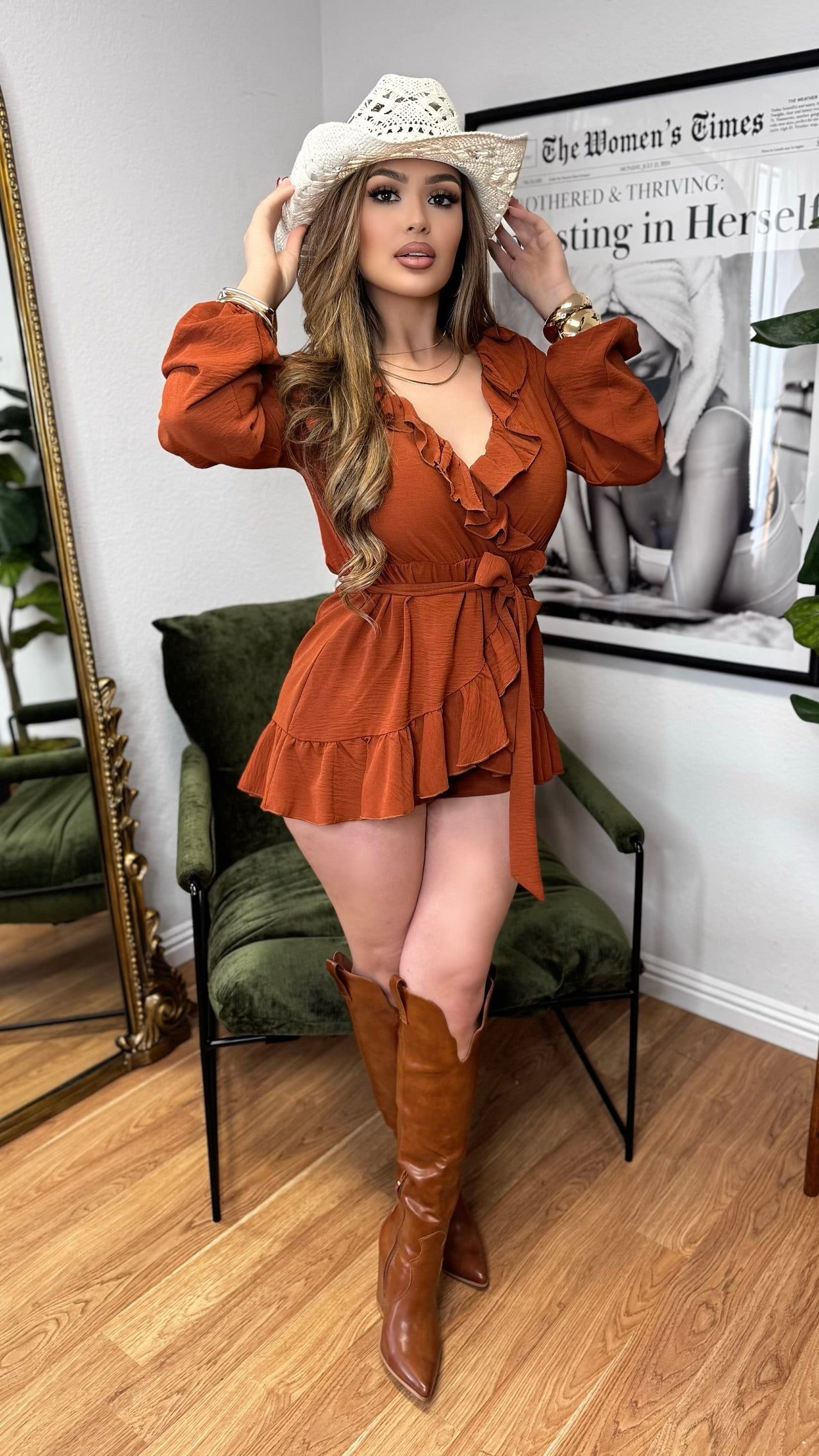 Not That Into You Short Romper (Rust)